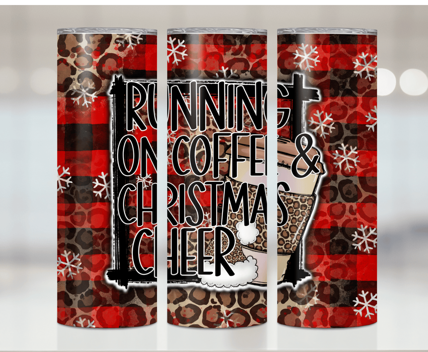 Coffee & Christmas Cheer | Sublimation Tumbler Transfer - Griffin Expressions