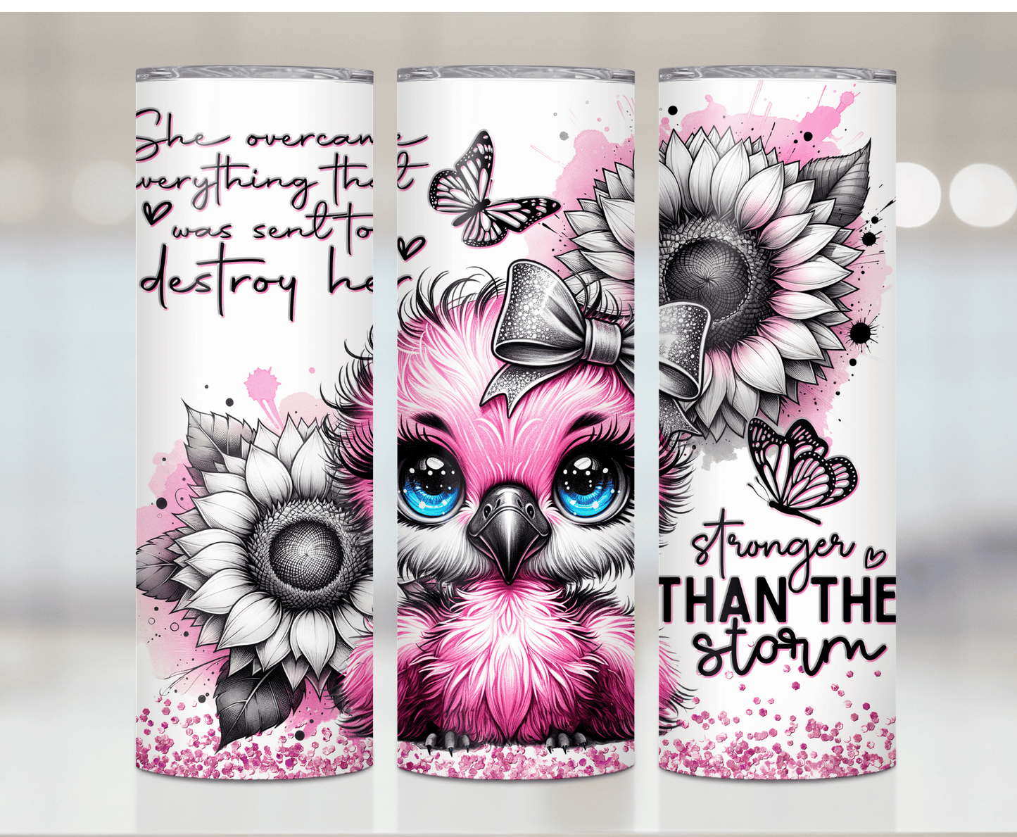 Flamingo Strong | Sublimation Tumbler Transfer - Griffin Expressions