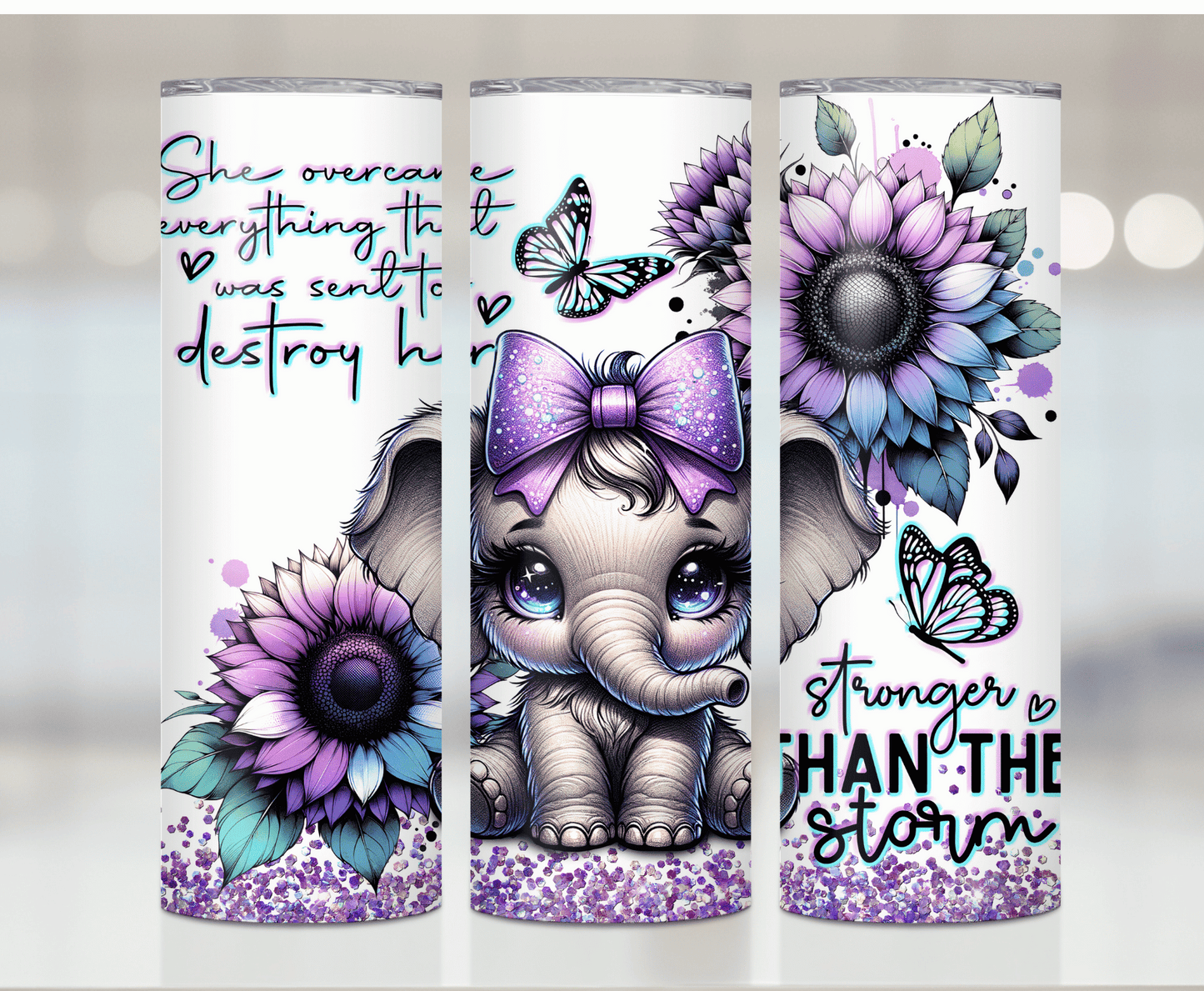 Purple Elephant Strong | Sublimation Tumbler Transfer - Griffin Expressions