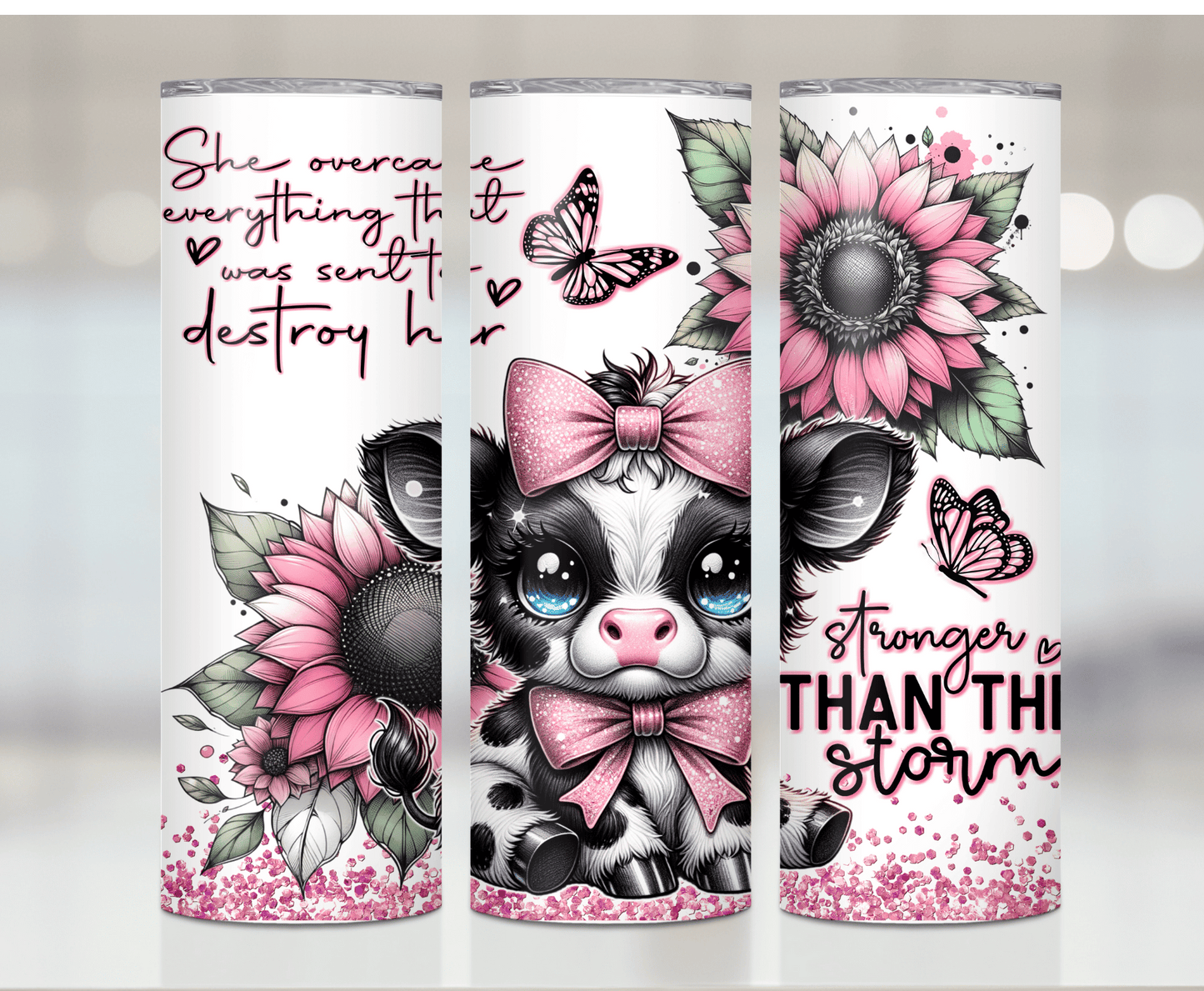Pink Cow Strong | Sublimation Tumbler Transfer - Griffin Expressions