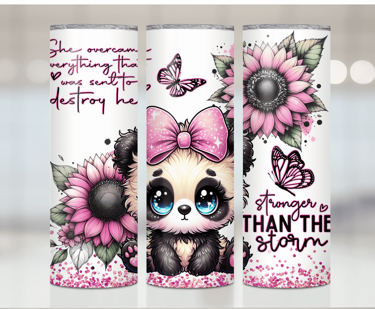 Pink Panda Strong | Sublimation Tumbler Transfer - Griffin Expressions