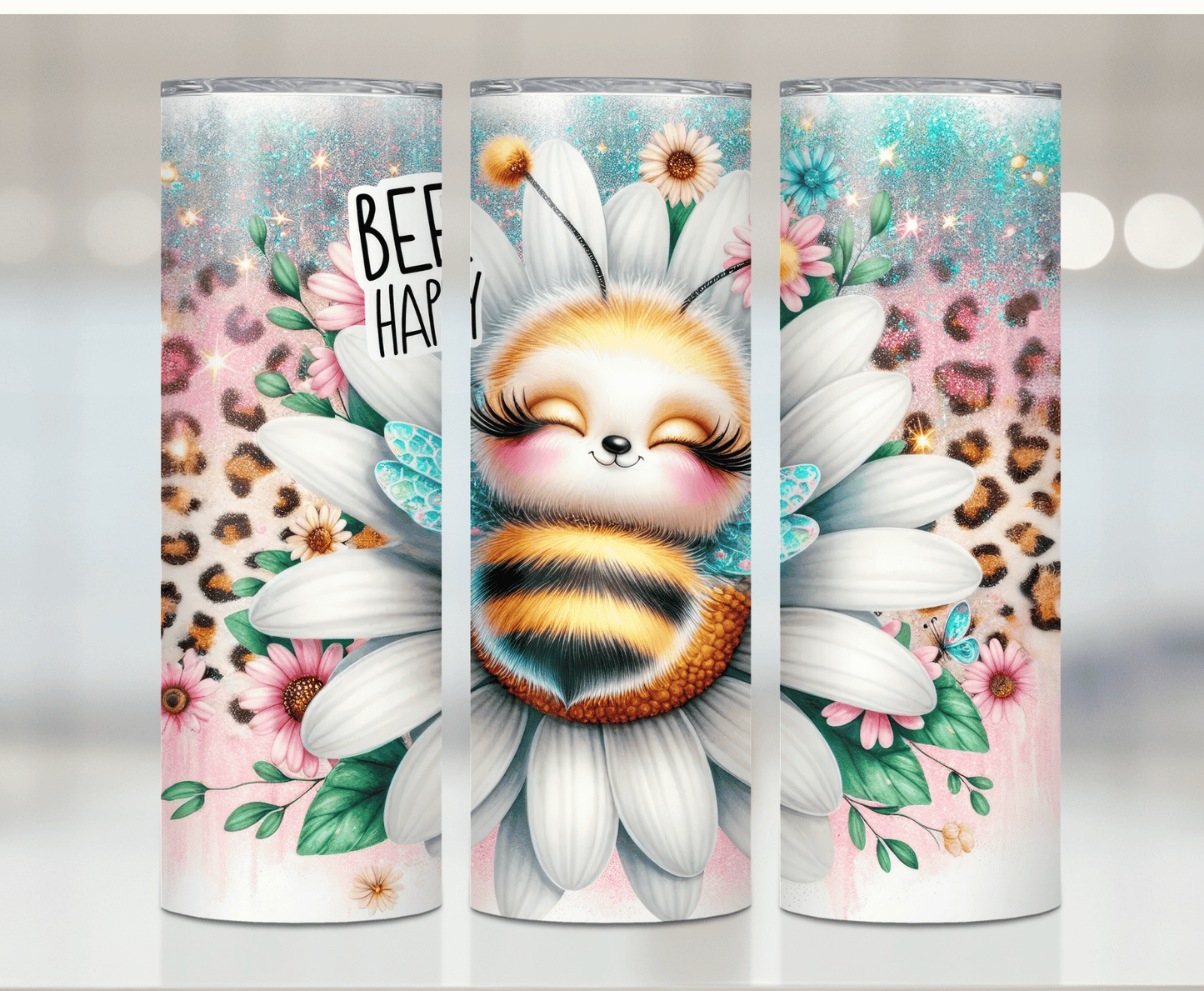 Bee Happy | Sublimation Tumbler Transfer - Griffin Expressions