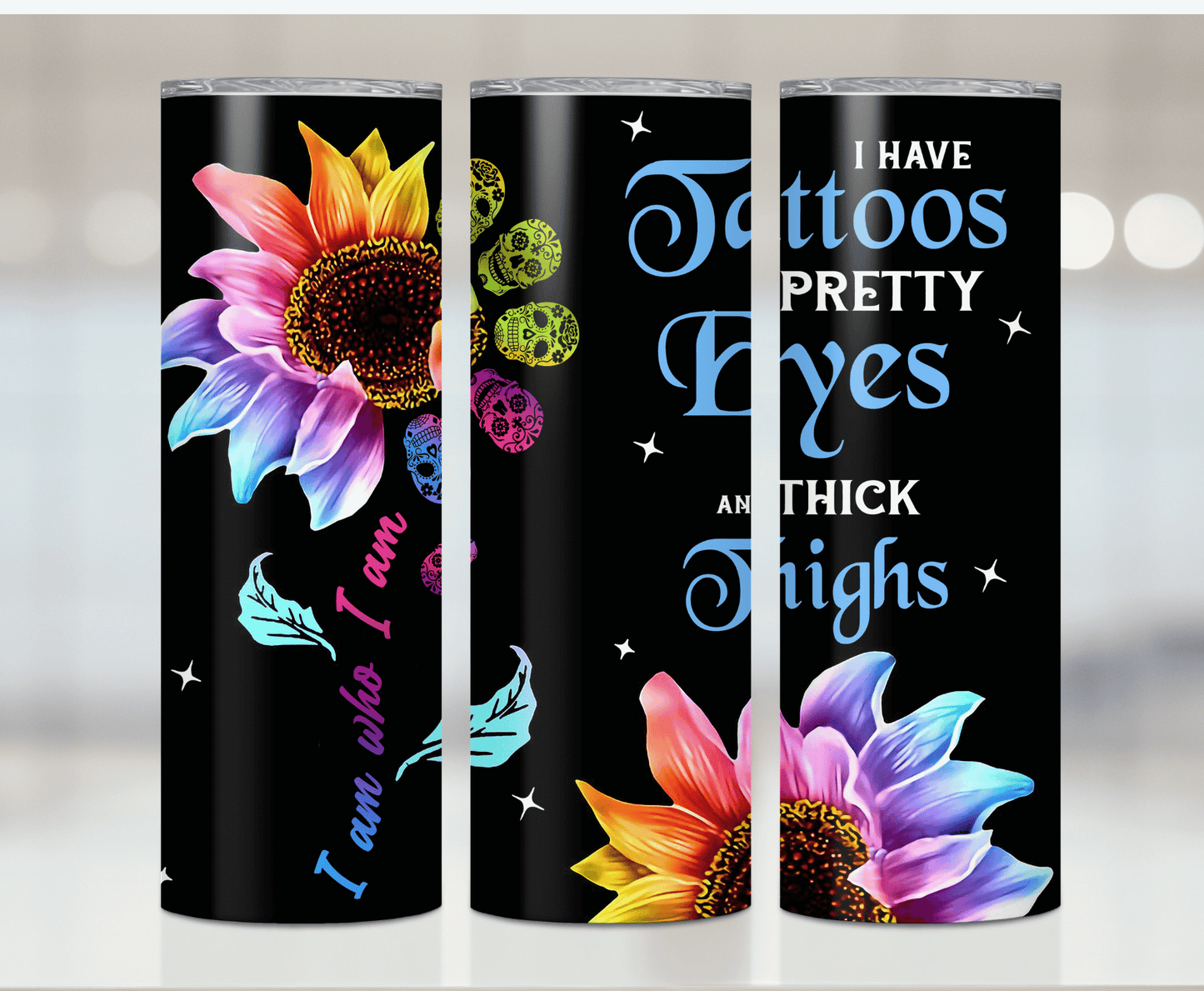 Pretty Eyes Thick Thighs | Sublimation Tumbler Transfer - Griffin Expressions