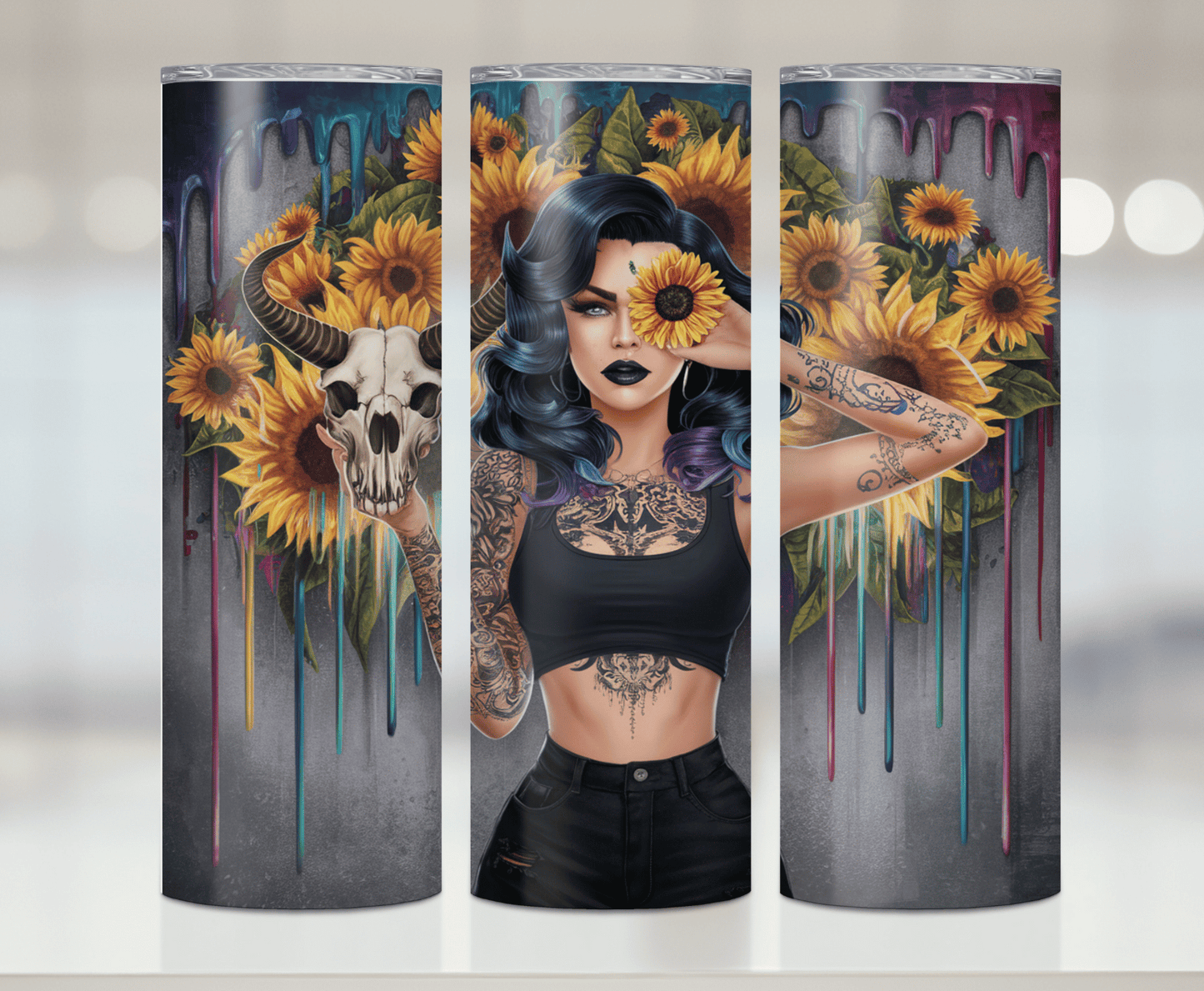 Sunflower Lady | Sublimation Tumbler Transfer - Griffin Expressions