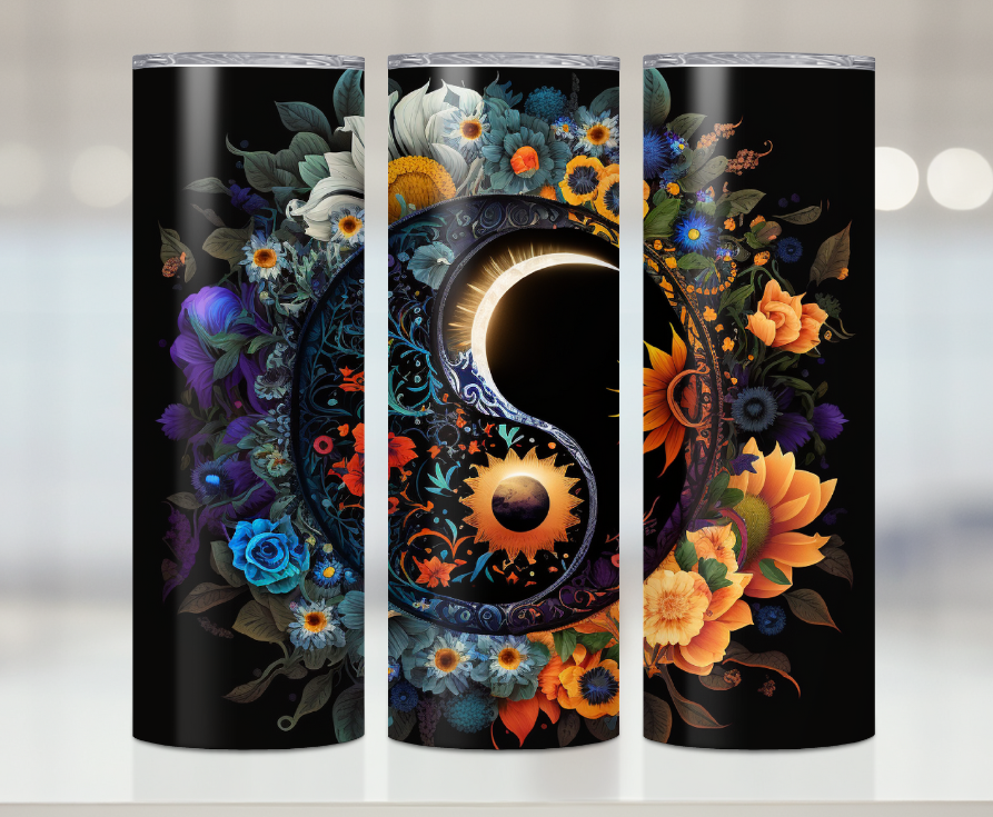 Celestial Yin & Yang Print | Premium Sublimation Tumbler Transfers – Vibrant, Long-Lasting Designs