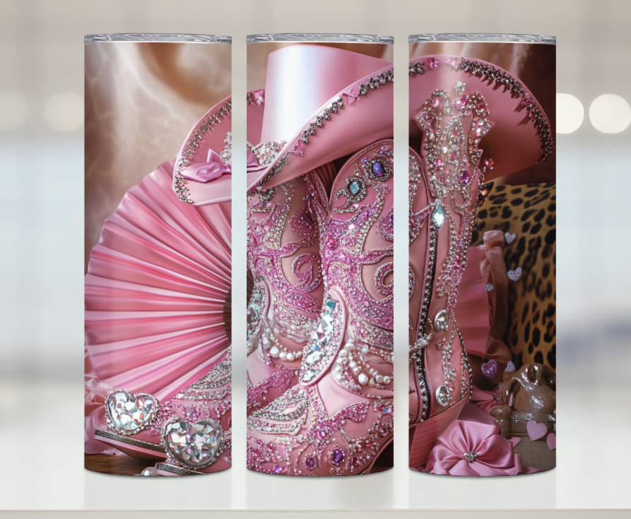 Glamorous Cowgirl Boots Print | Premium Sublimation Tumbler Transfers – Vibrant, Long-Lasting Designs