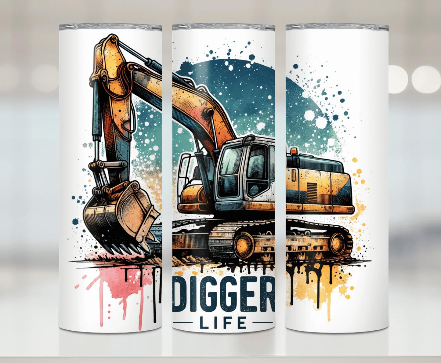 Digger Life | Premium Sublimation Tumbler Transfers – Vibrant, Long-Lasting Designs