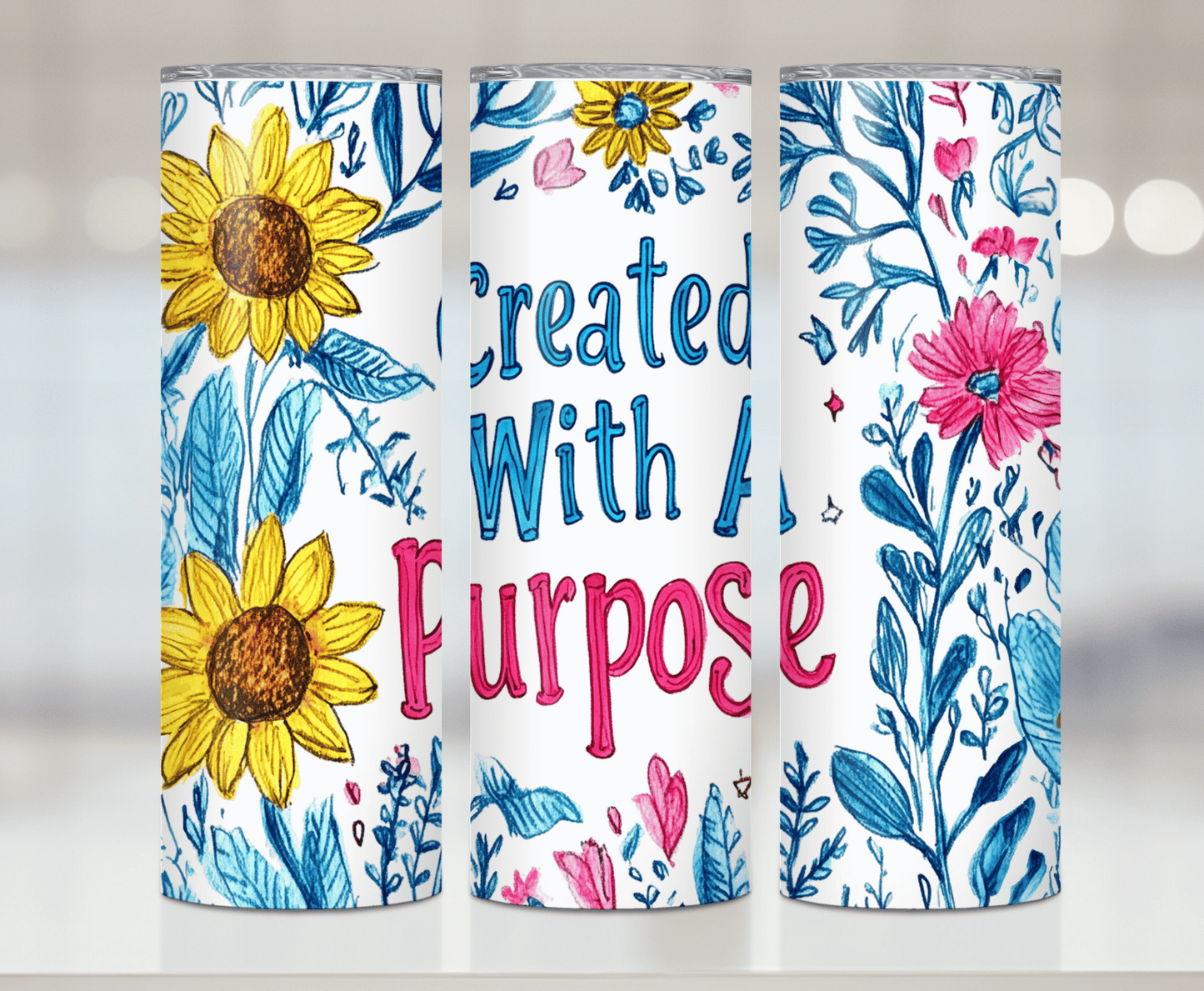Created With A Purpose | Premium Sublimation Tumbler Transfers – Vibrant, Long-Lasting Designs