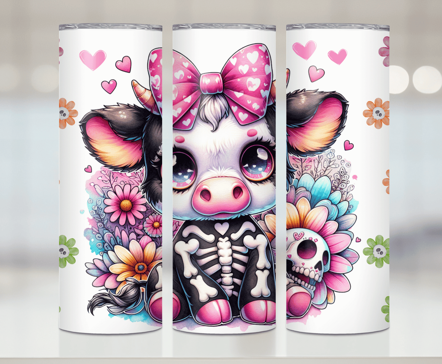 Pink Bow Highland Cow | Premium Sublimation Tumbler Transfers – Vibrant, Long-Lasting Designs