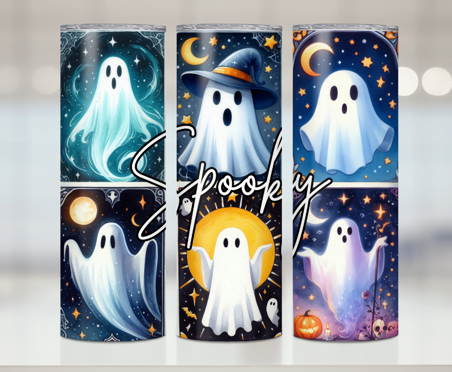 Spooky Ghosts Tarot Card | Premium Sublimation Tumbler Transfers – Vibrant, Long-Lasting Designs