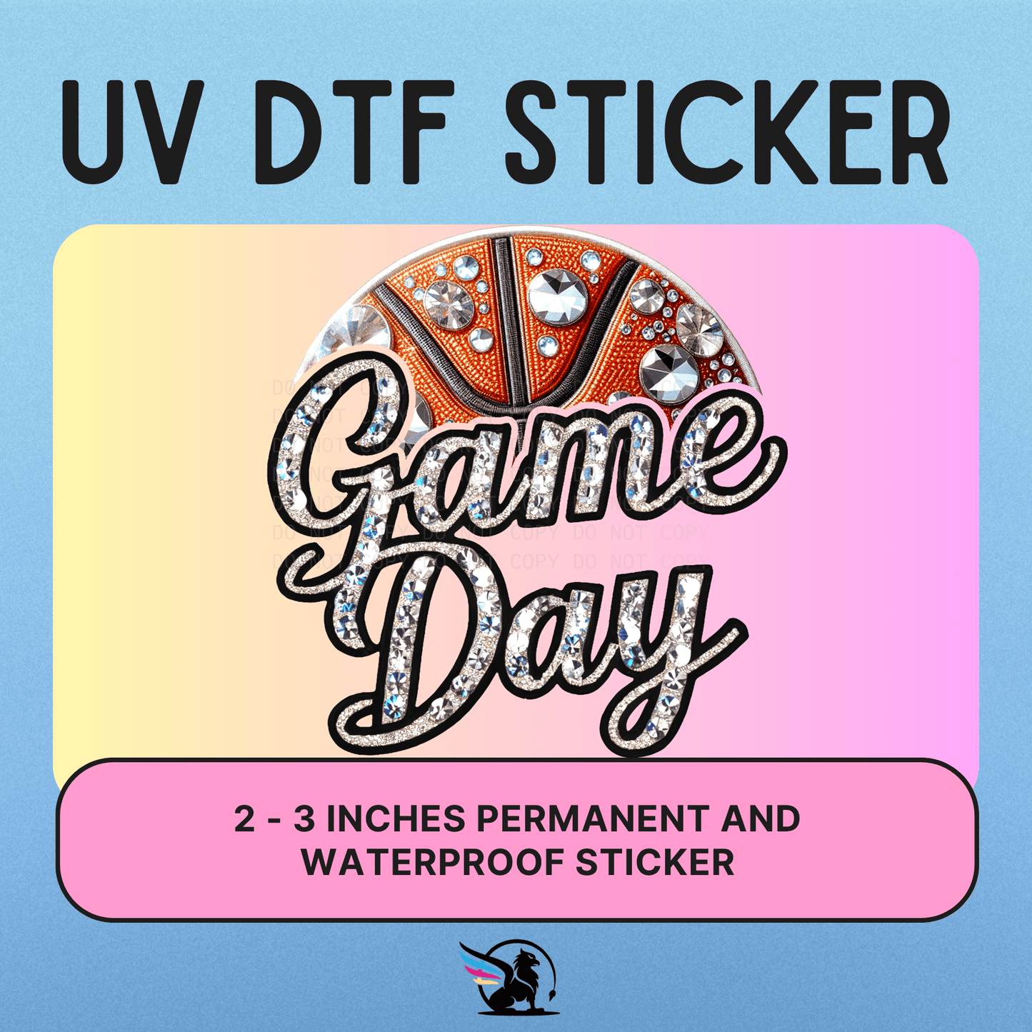 Game Day Basketball Bling | UV DTF STICKER