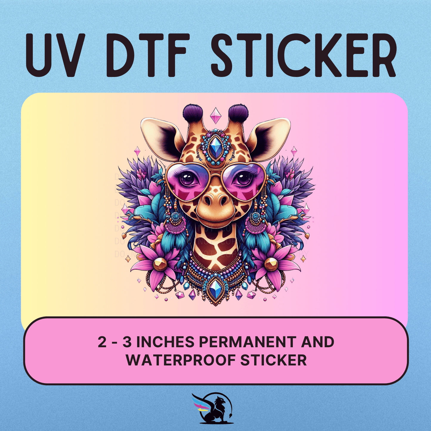 Bling Giraffe | UV DTF STICKER