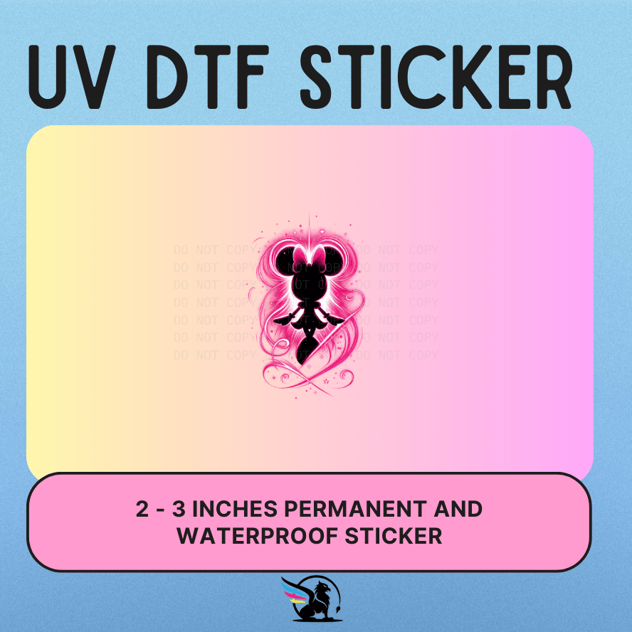 MINNIE PINK GLOW | UV DTF STICKER