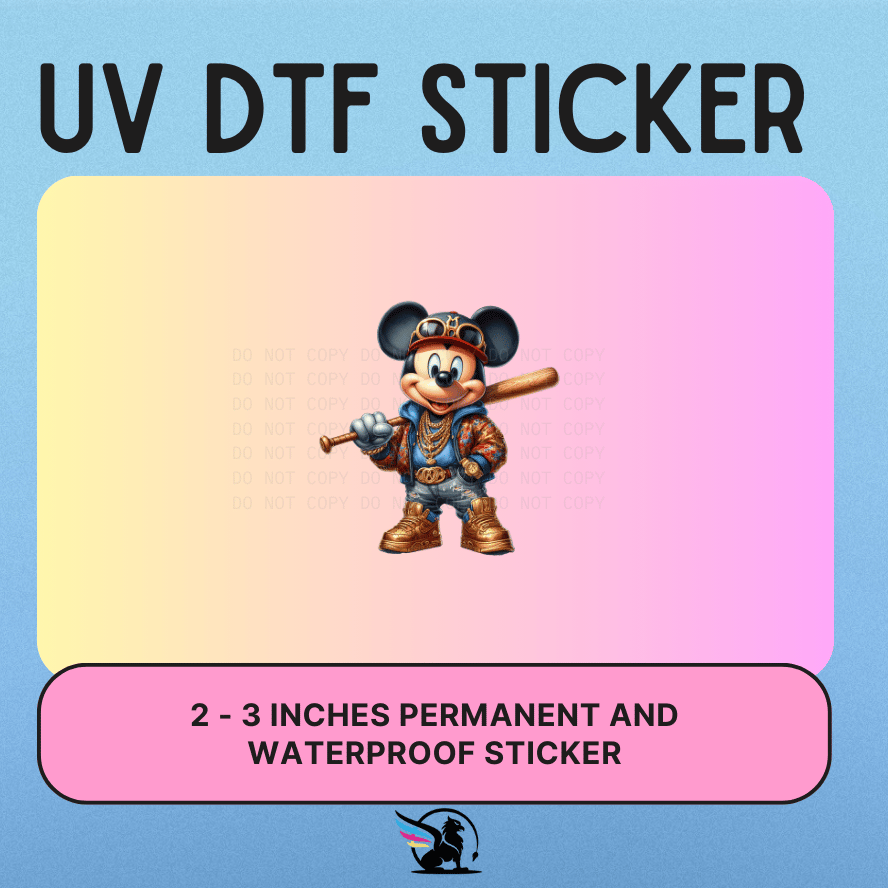 MOUSE BASEBALL | UV DTF STICKER