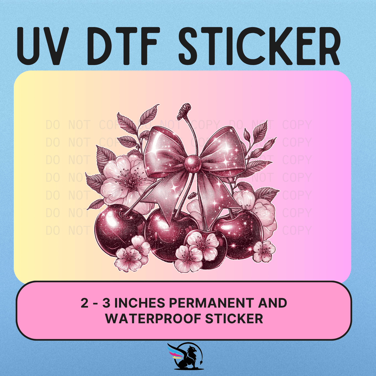 CHERRY BOWS | UV DTF STICKER