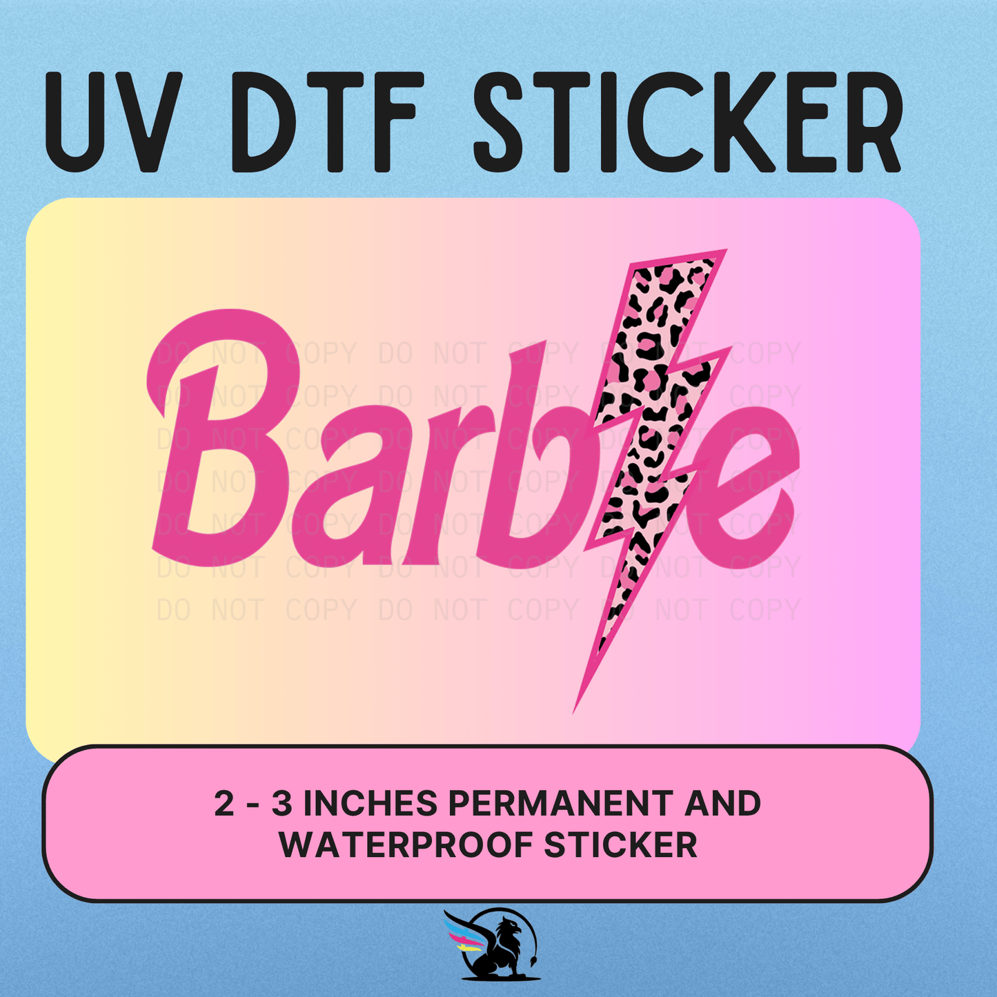 BARBIE LIGHTNING BOLT | UV DTF STICKER