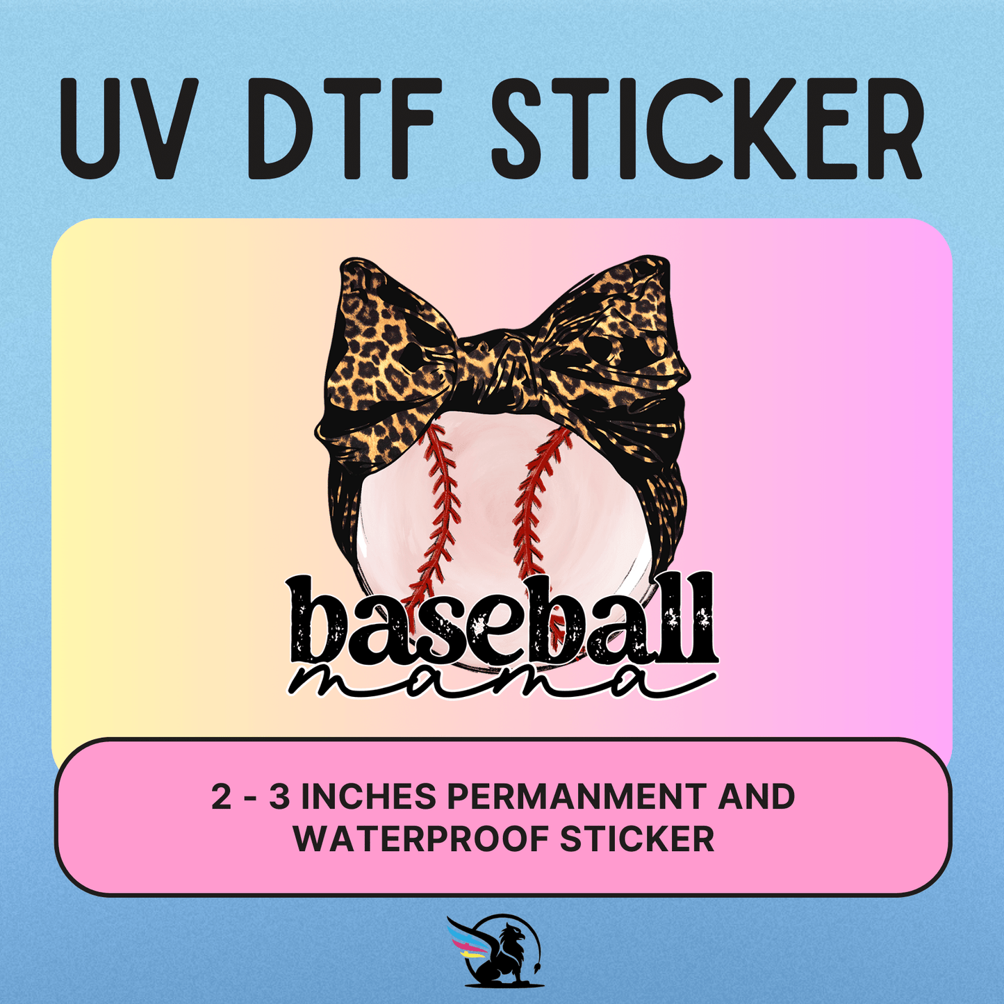 Bow Baseball Mama | UV DTF STICKER