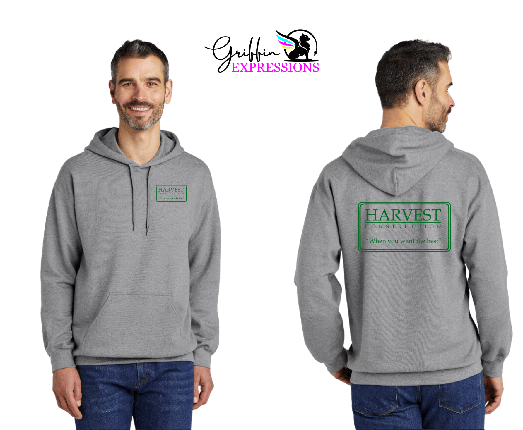 Gildan® Softstyle® Pullover Hoodie | Harvest Construction - Griffin Expressions