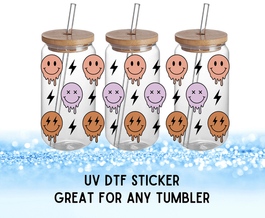 UV DTF Sticker | Melted Smiley Face