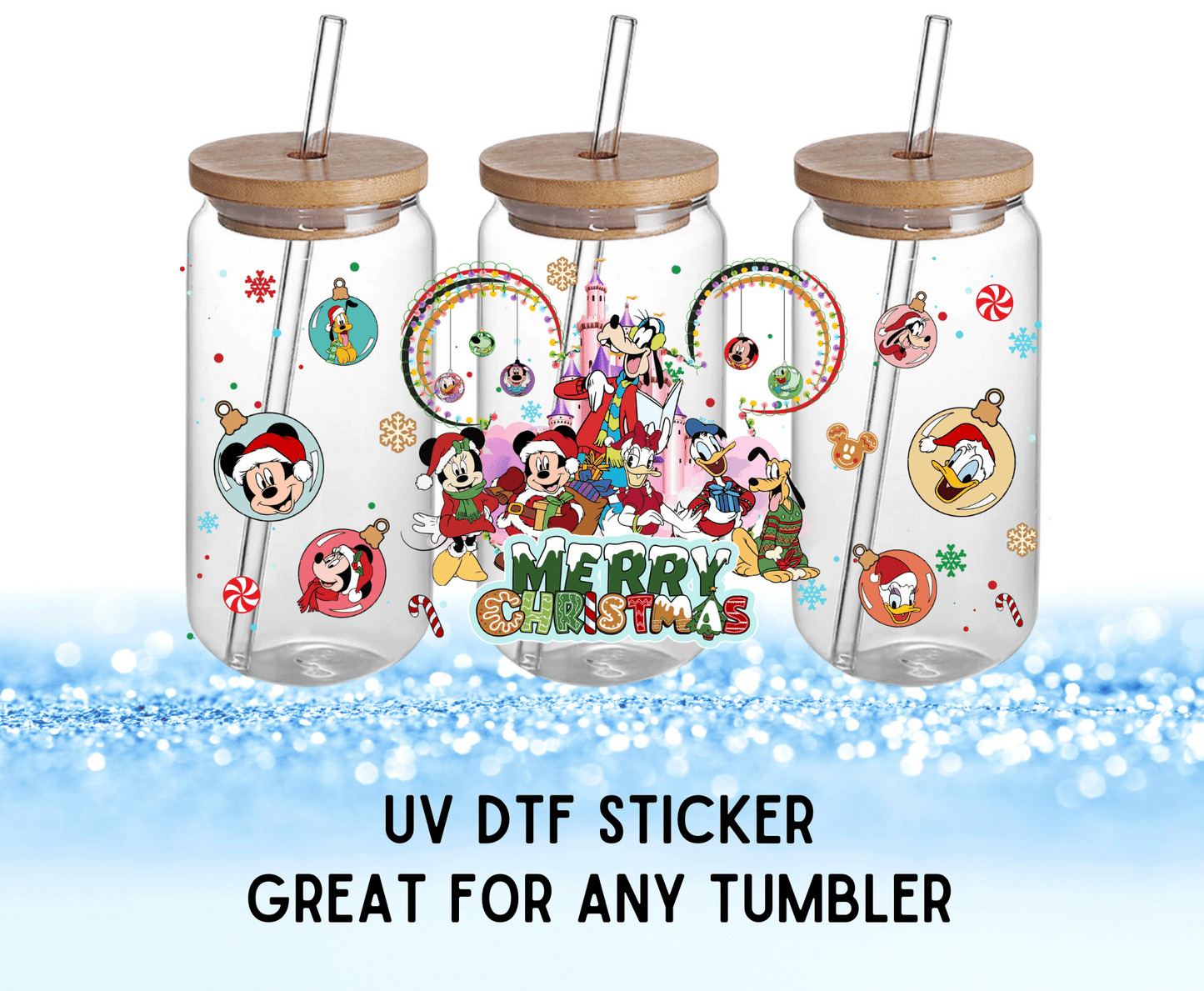 UV DTF Sticker | Mouse Christmas