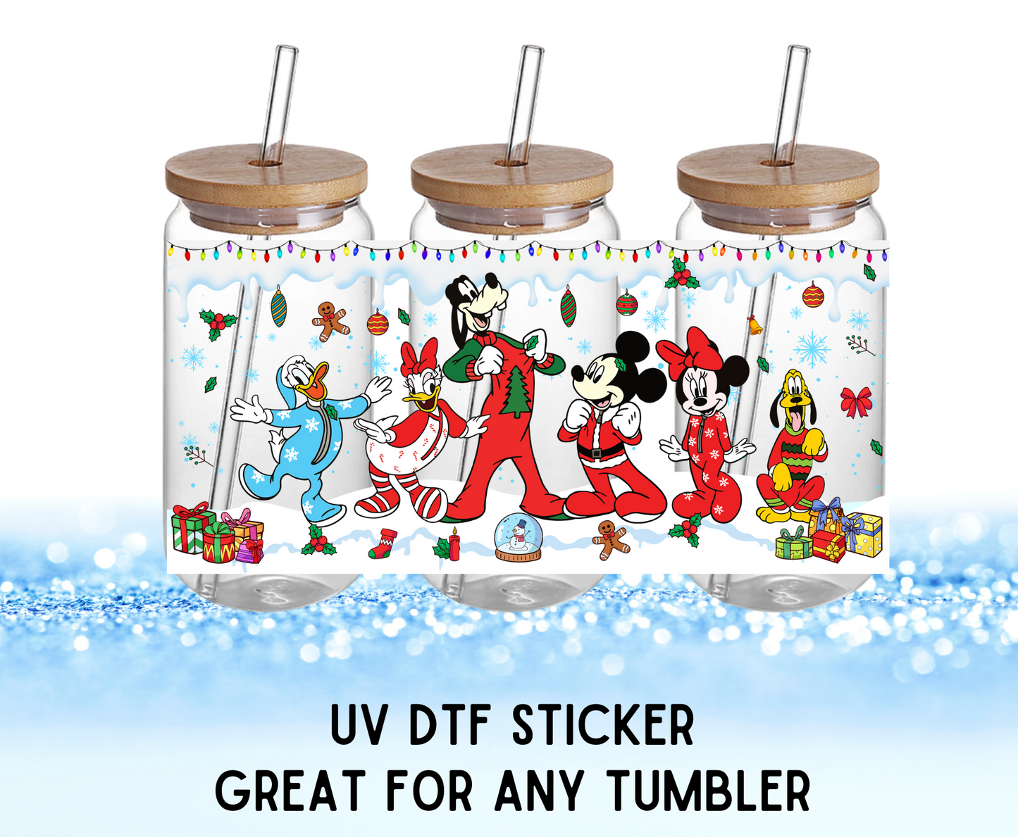 UV DTF Sticker | Nighty Mouse Christmas