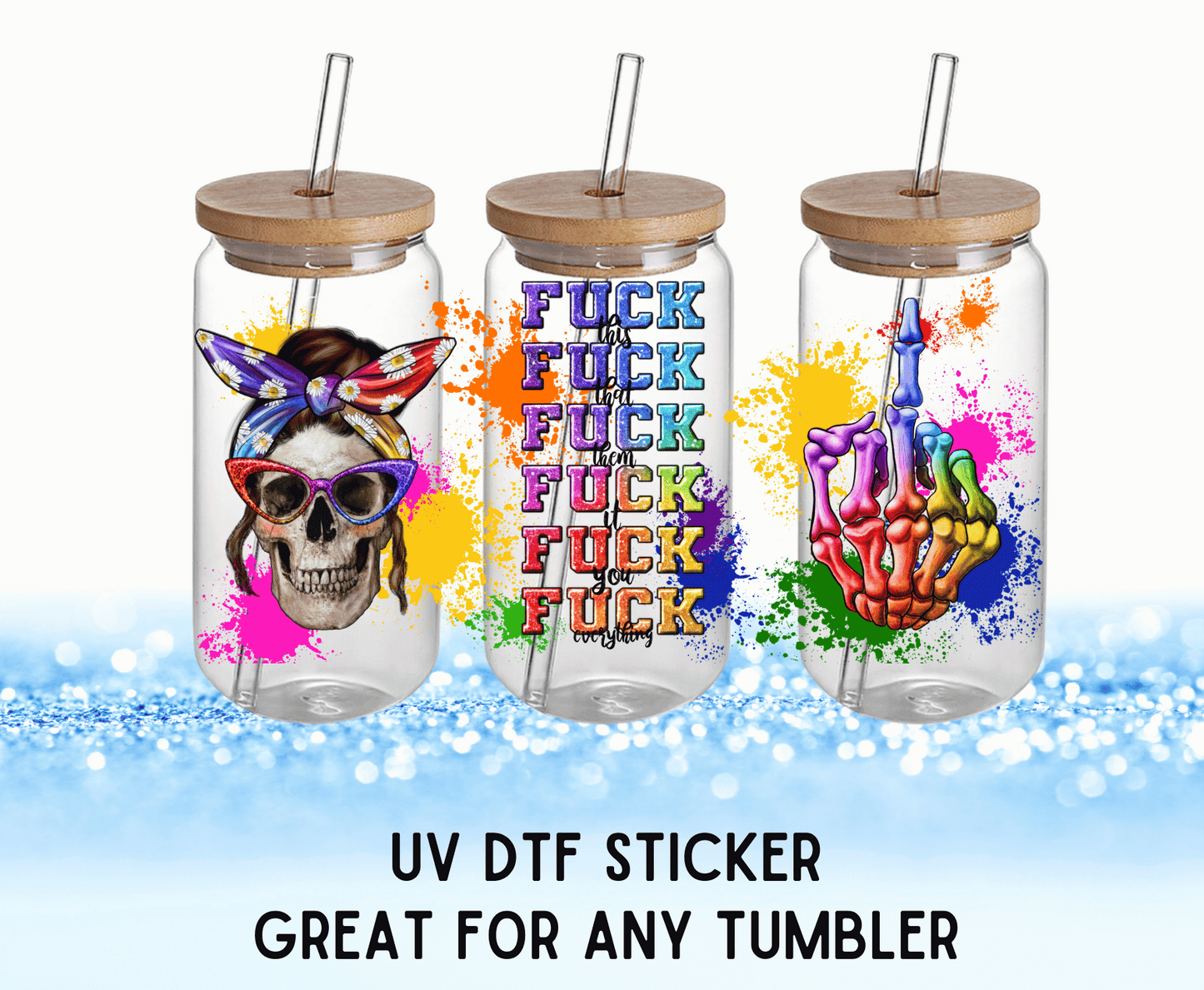 FUCK | UV DTF Wrap – Waterproof, Durable, & Vibrant Sticker - Griffin Expressions