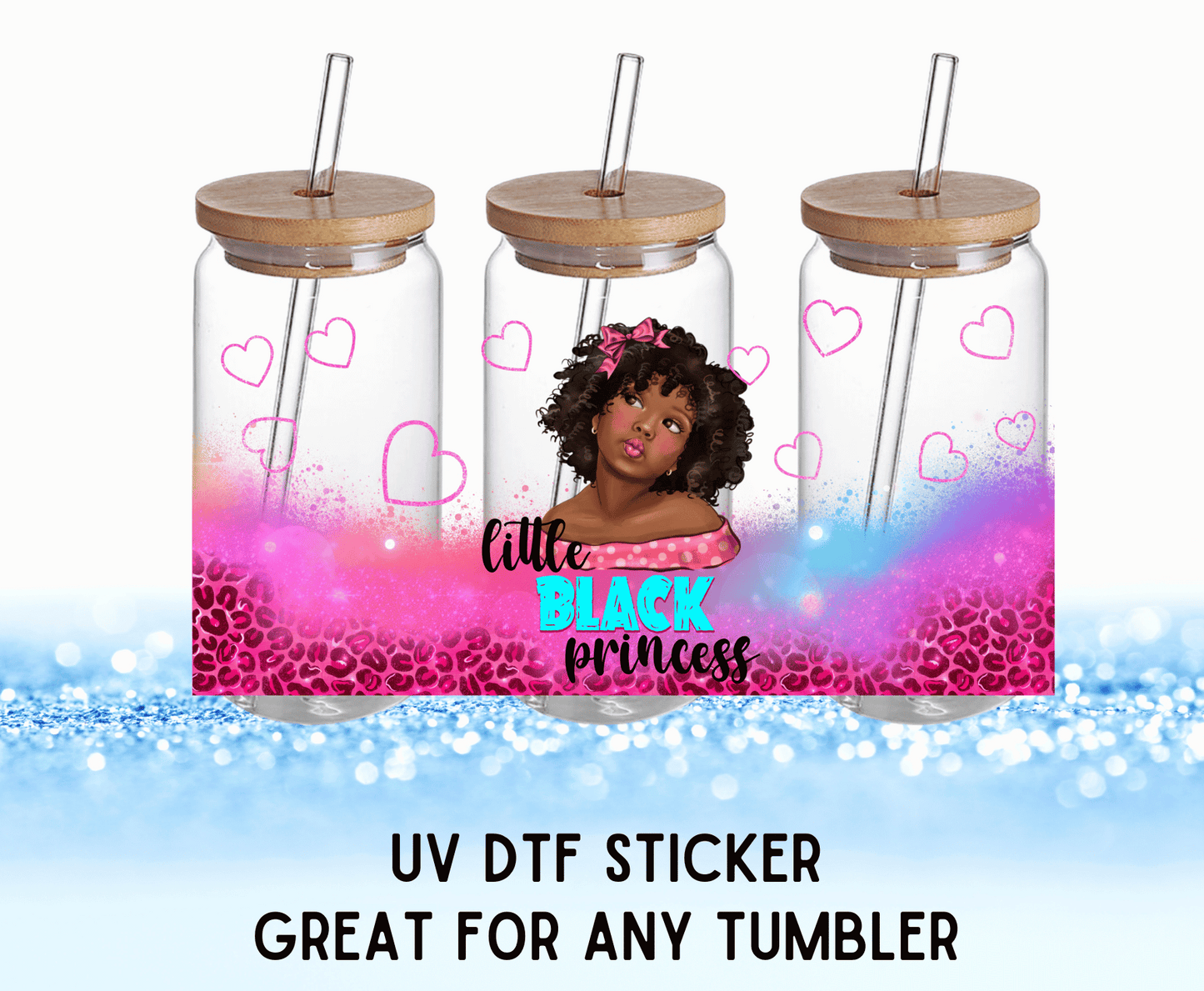 Little Black Princess | UV DTF Wrap – Waterproof, Durable, & Vibrant Sticker