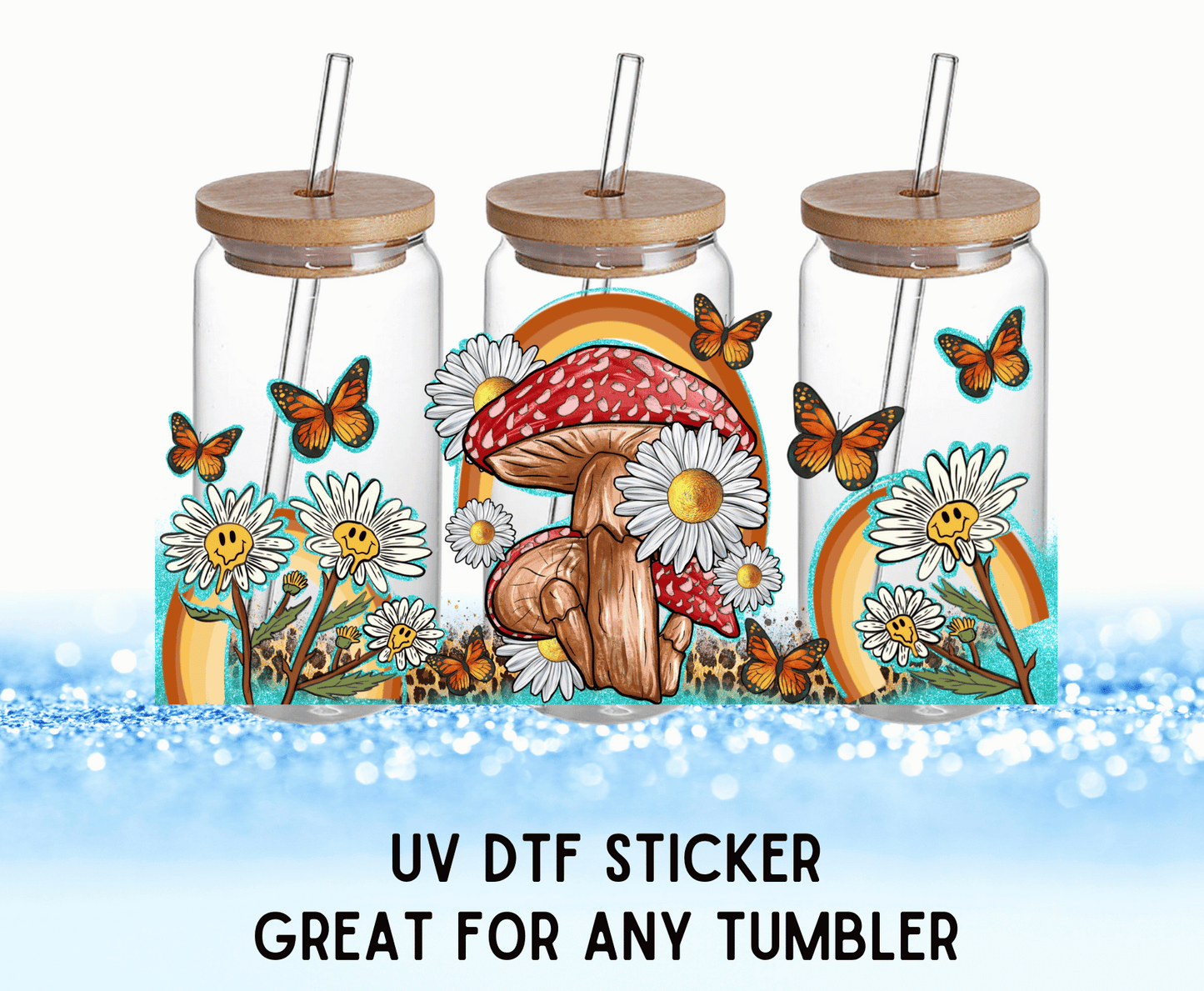 UV DTF Sticker | Boho Mushrooms