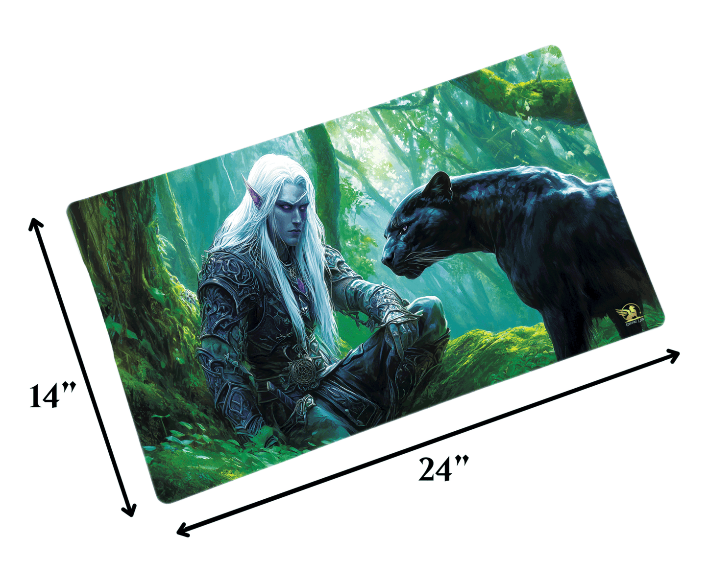 Custom Playmat 14 in x 24 in - High-Quality, Vibrant Colors with Stitched Edges