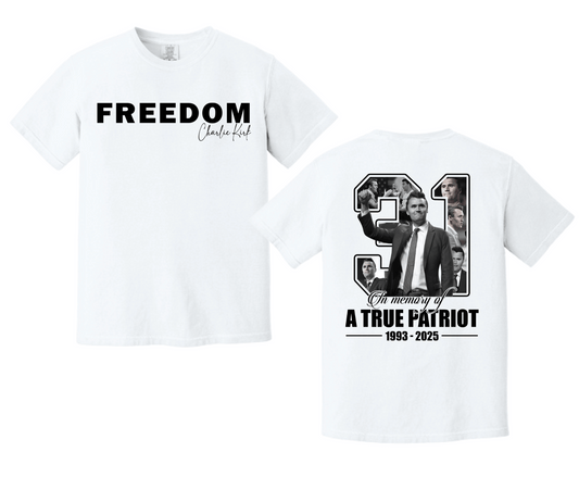 Freedom Charlie Kirk 31 White | TBC