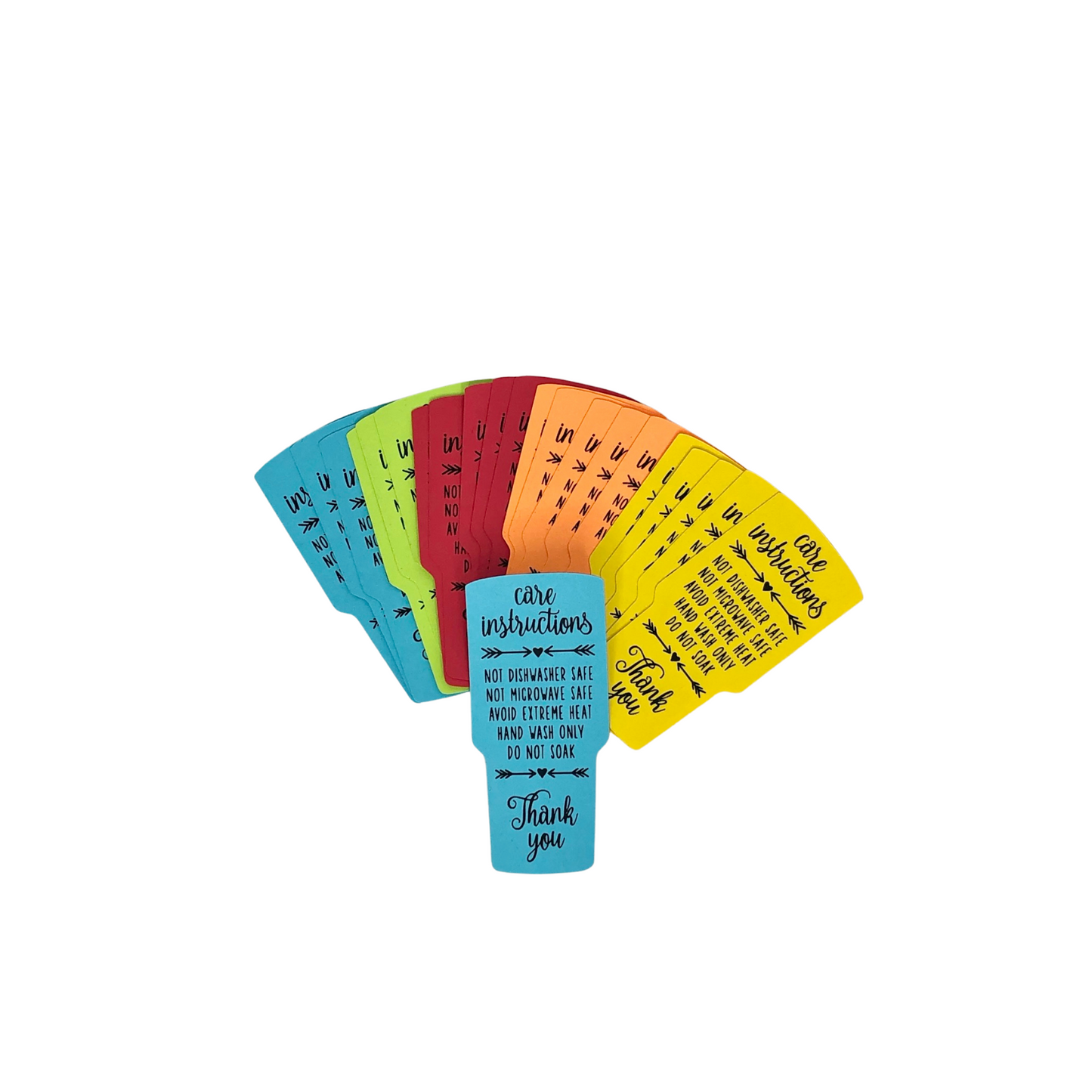 Tumbler Care Instruction Insert Cards