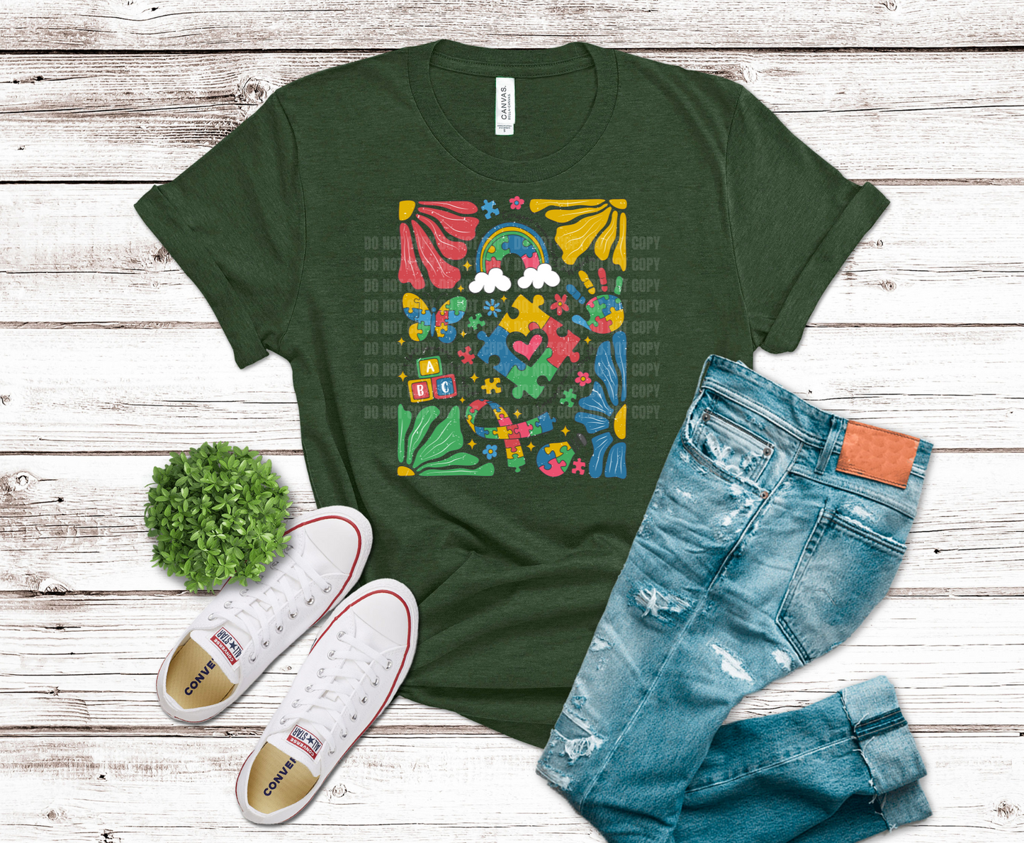 Premade DTF Transfer Gang Sheet For Graphic Tees | Autism Awareness