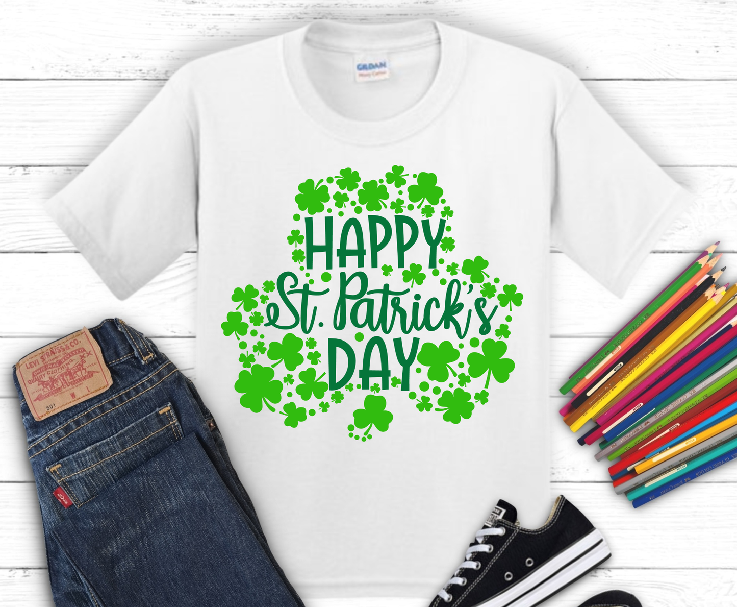 Premade DTF Transfer Gang Sheet For Graphic Tees | Youth St. Patrick's Day