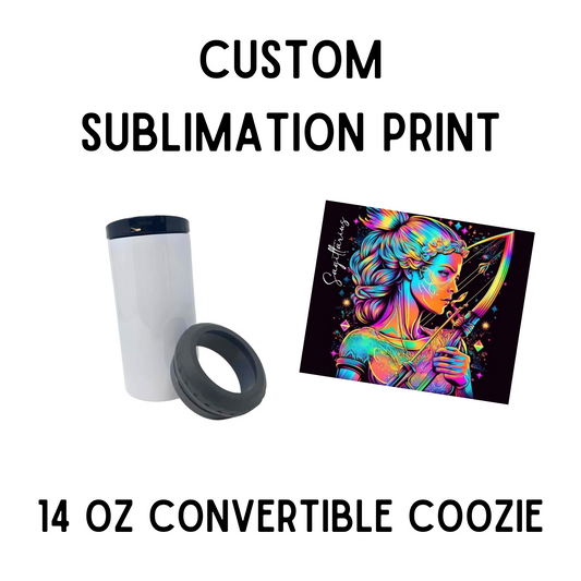 14oz Convertible Coozie Custom Sublimation Tumbler Transfer