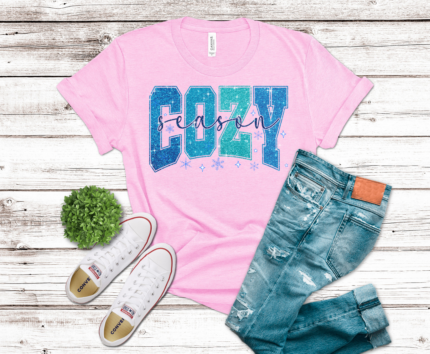 Premade DTF Transfer Gang Sheet For Graphic Tees | Blue Winter