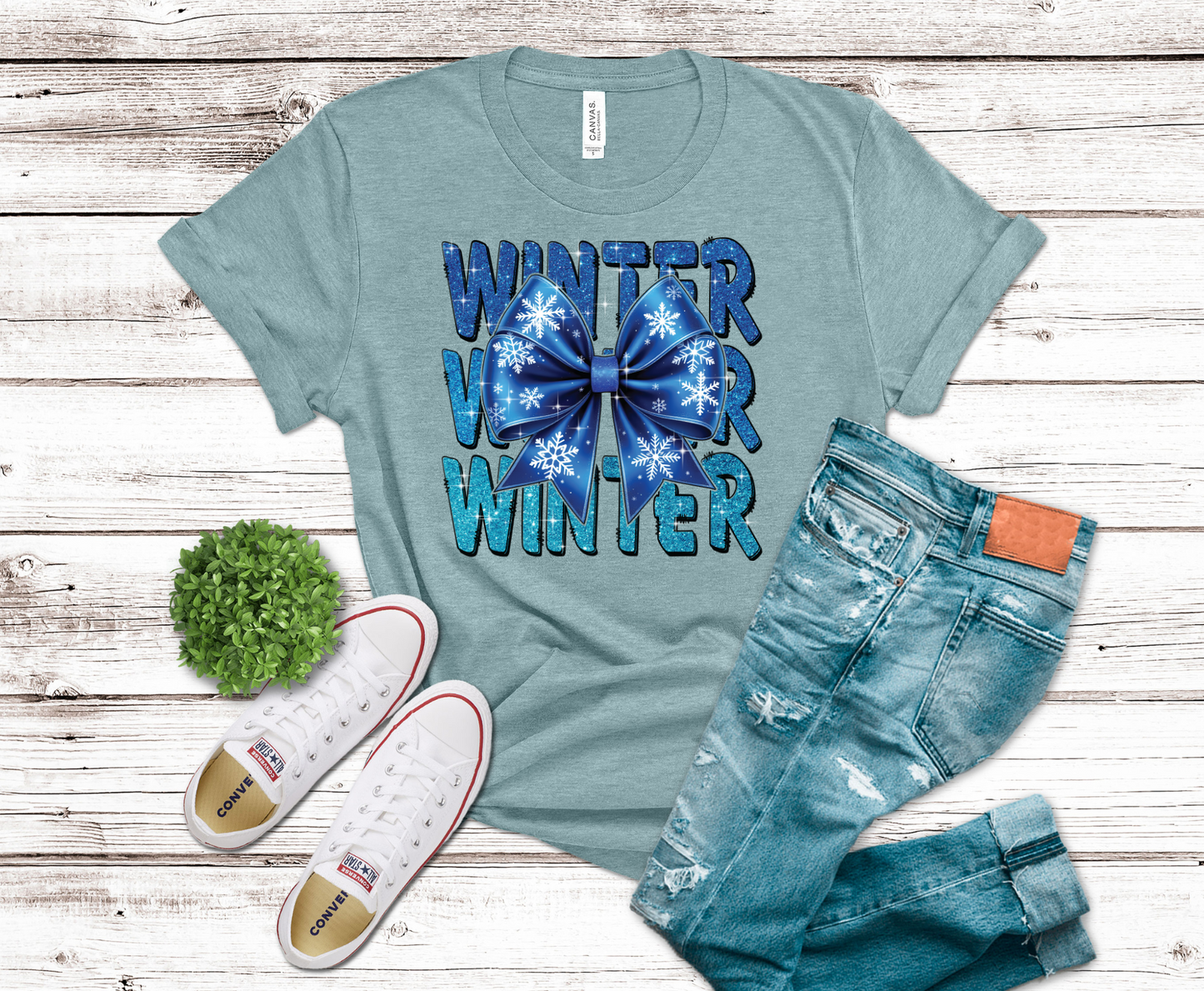 Premade DTF Transfer Gang Sheet For Graphic Tees | Blue Winter