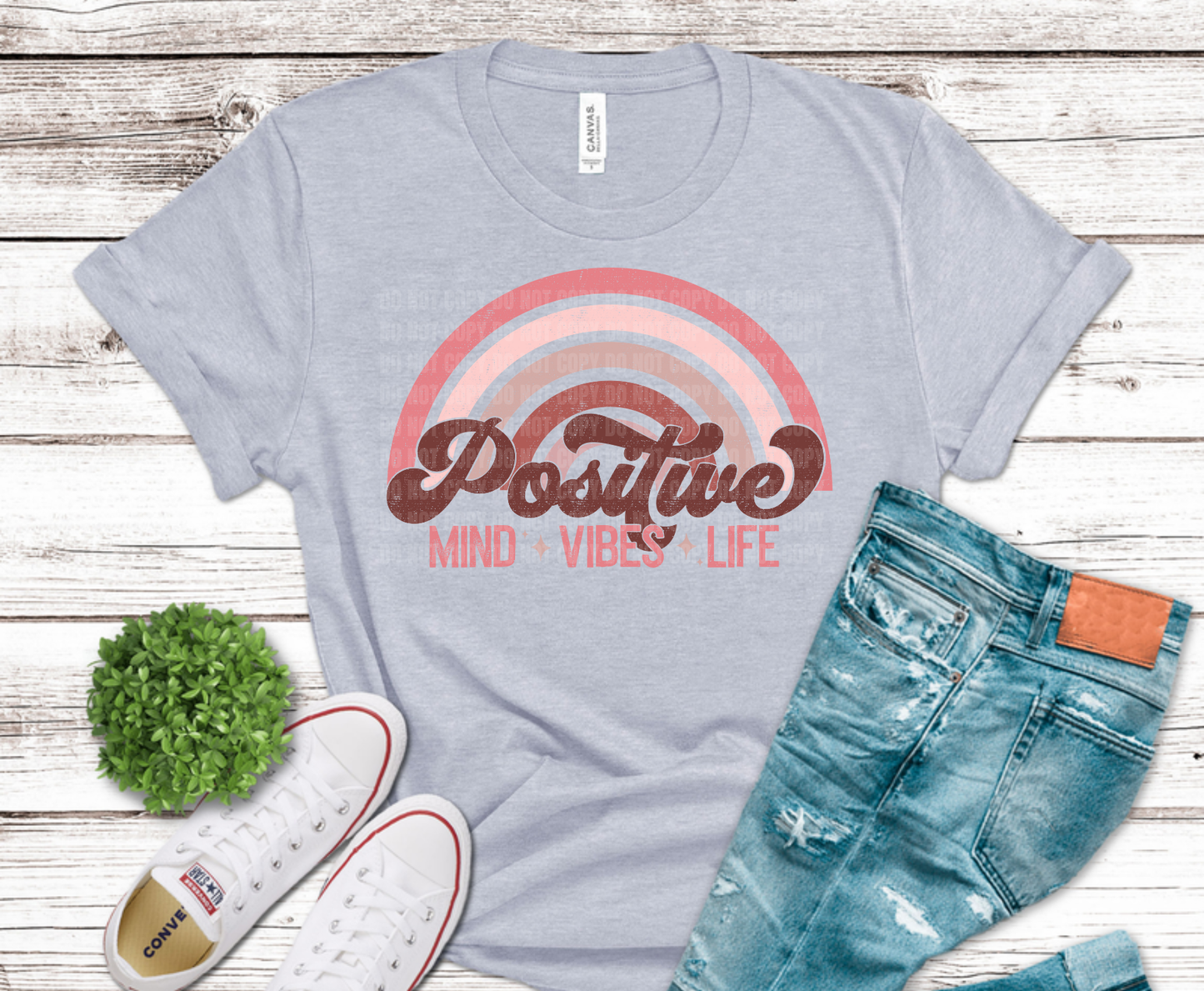 Premade DTF Transfer Gang Sheet For Graphic Tees | Positive Vibes