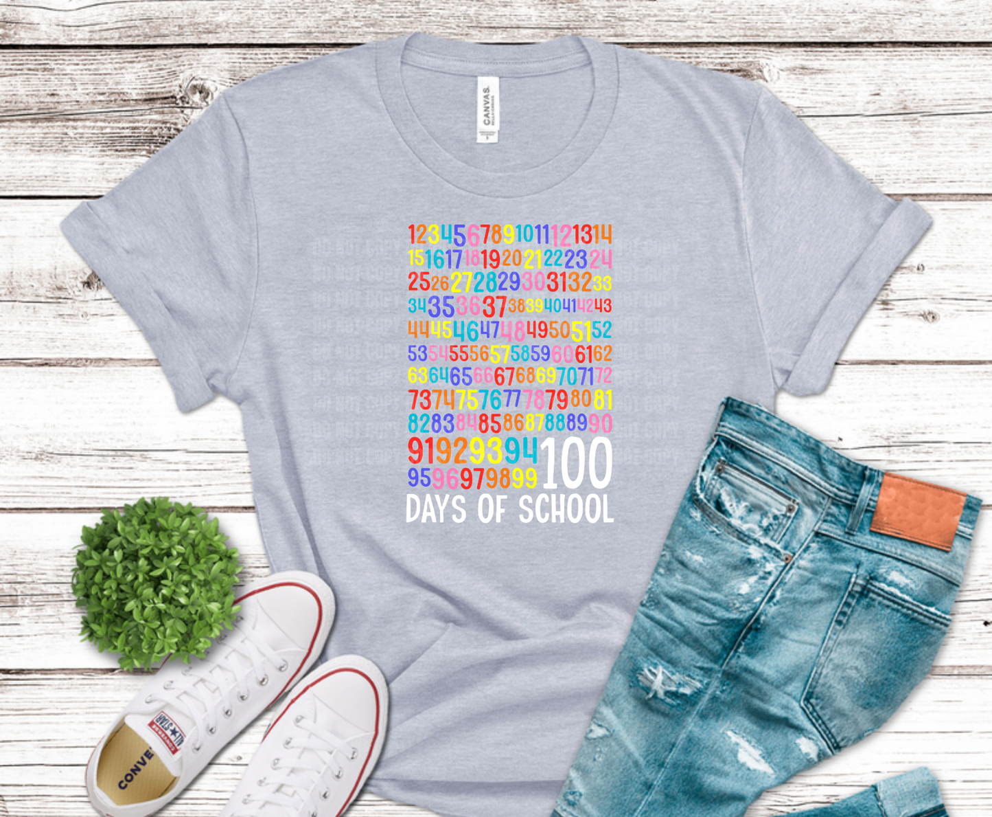Premade DTF Transfer Gang Sheet For Graphic Tees | 100 Days Of School Teacher