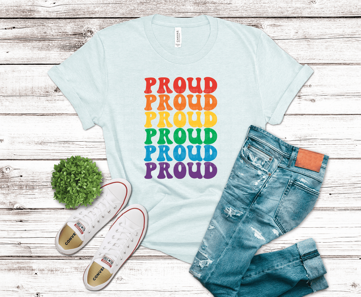 Premade DTF Transfer Gang Sheet For Graphic Tees | Pride Rainbow