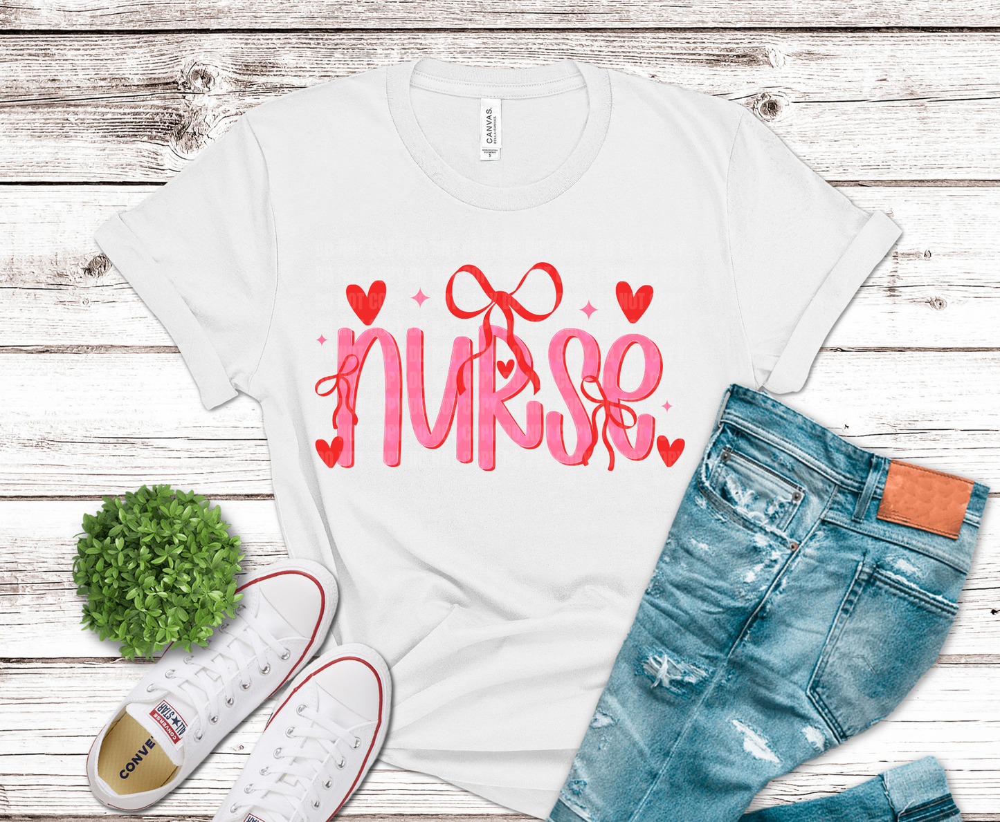 Premade DTF Transfer Gang Sheet For Graphic Tees | Valentines Nurse