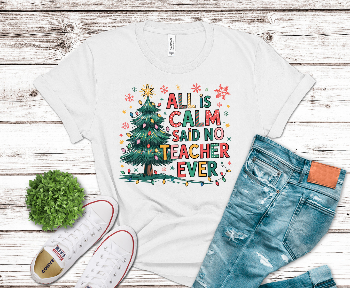 Premade DTF Transfer Gang Sheet For Graphic Tees | Christmas Teacher