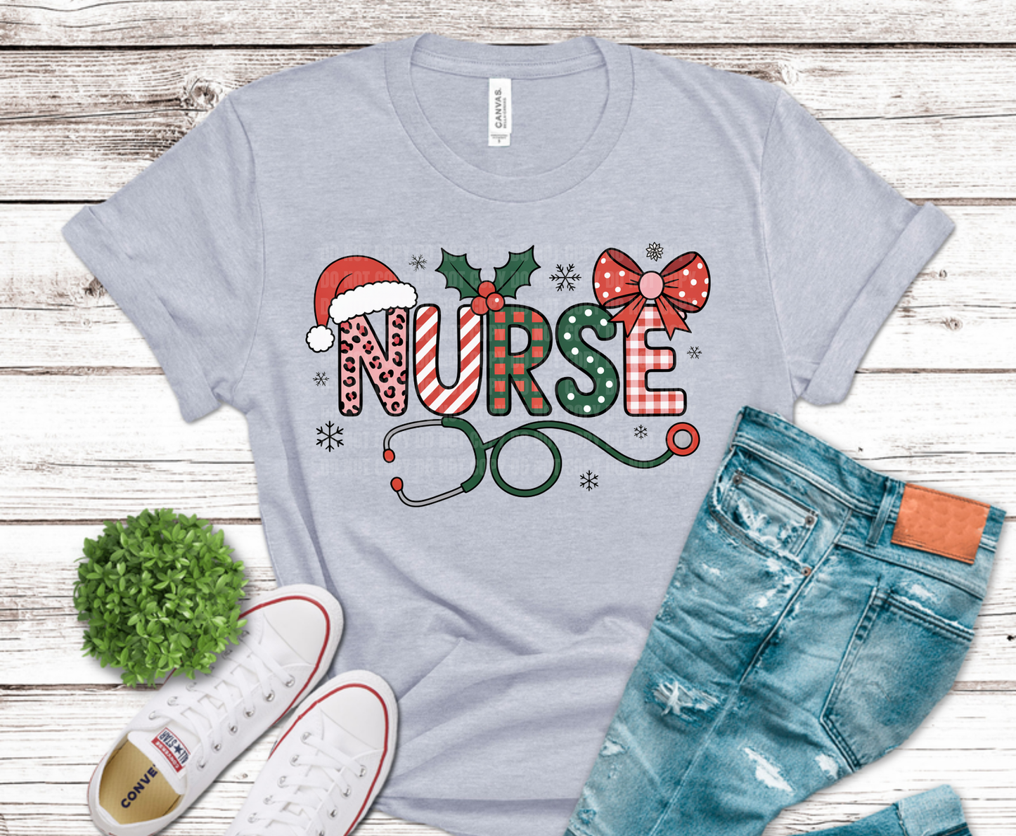 Premade DTF Transfer Gang Sheet For Graphic Tees | Christmas Nurse