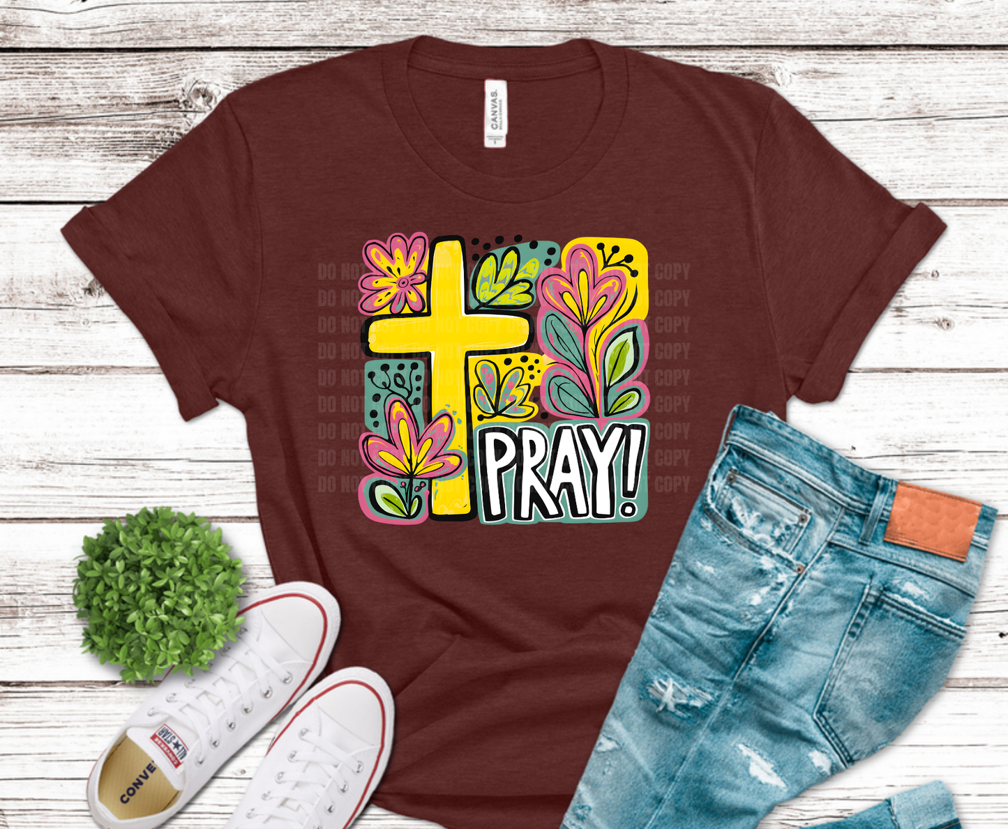 Premade DTF Transfer Gang Sheet For Graphic Tees | Pray About It