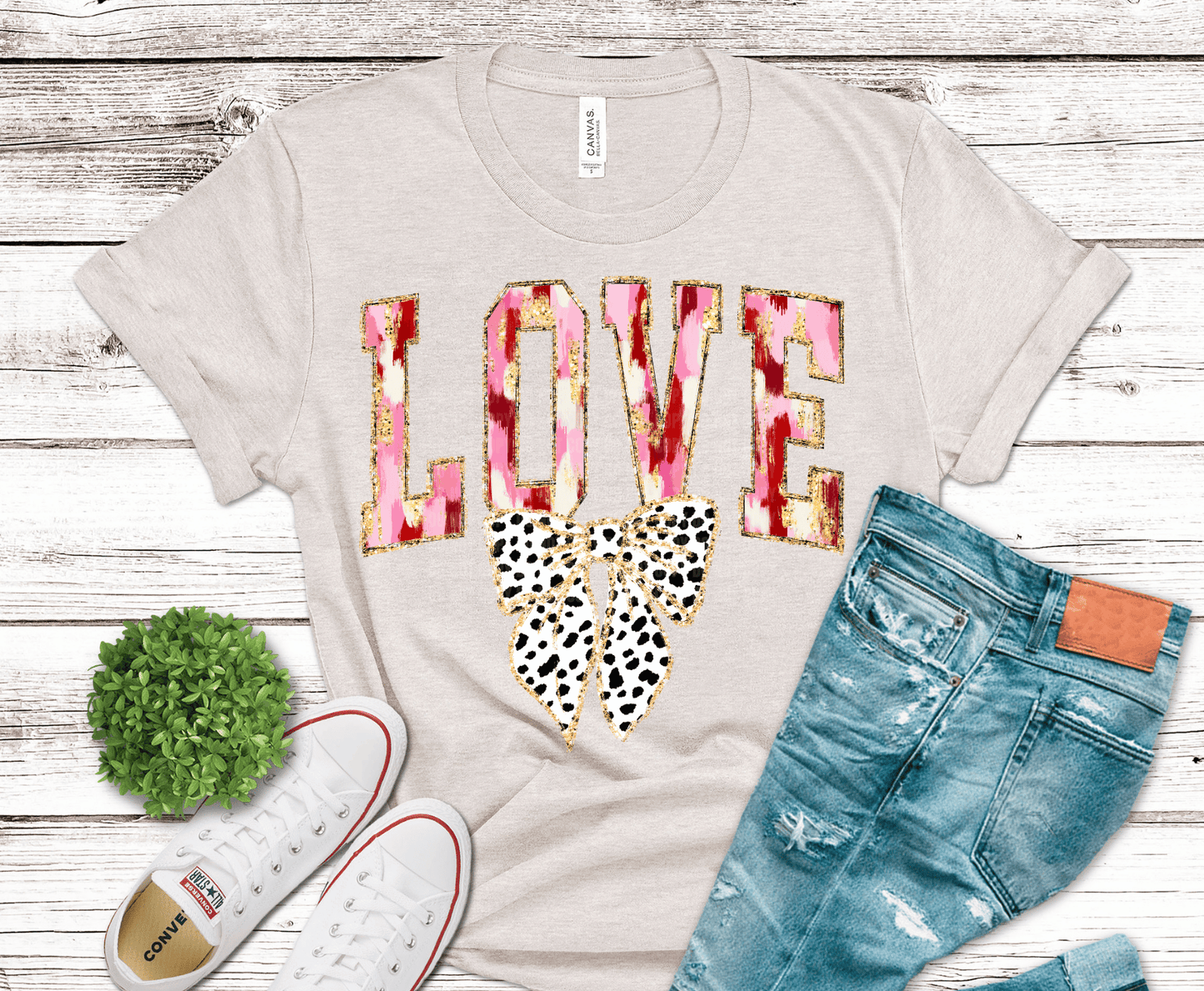 Premade DTF Transfer Gang Sheet For Graphic Tees | Glitter Valentine