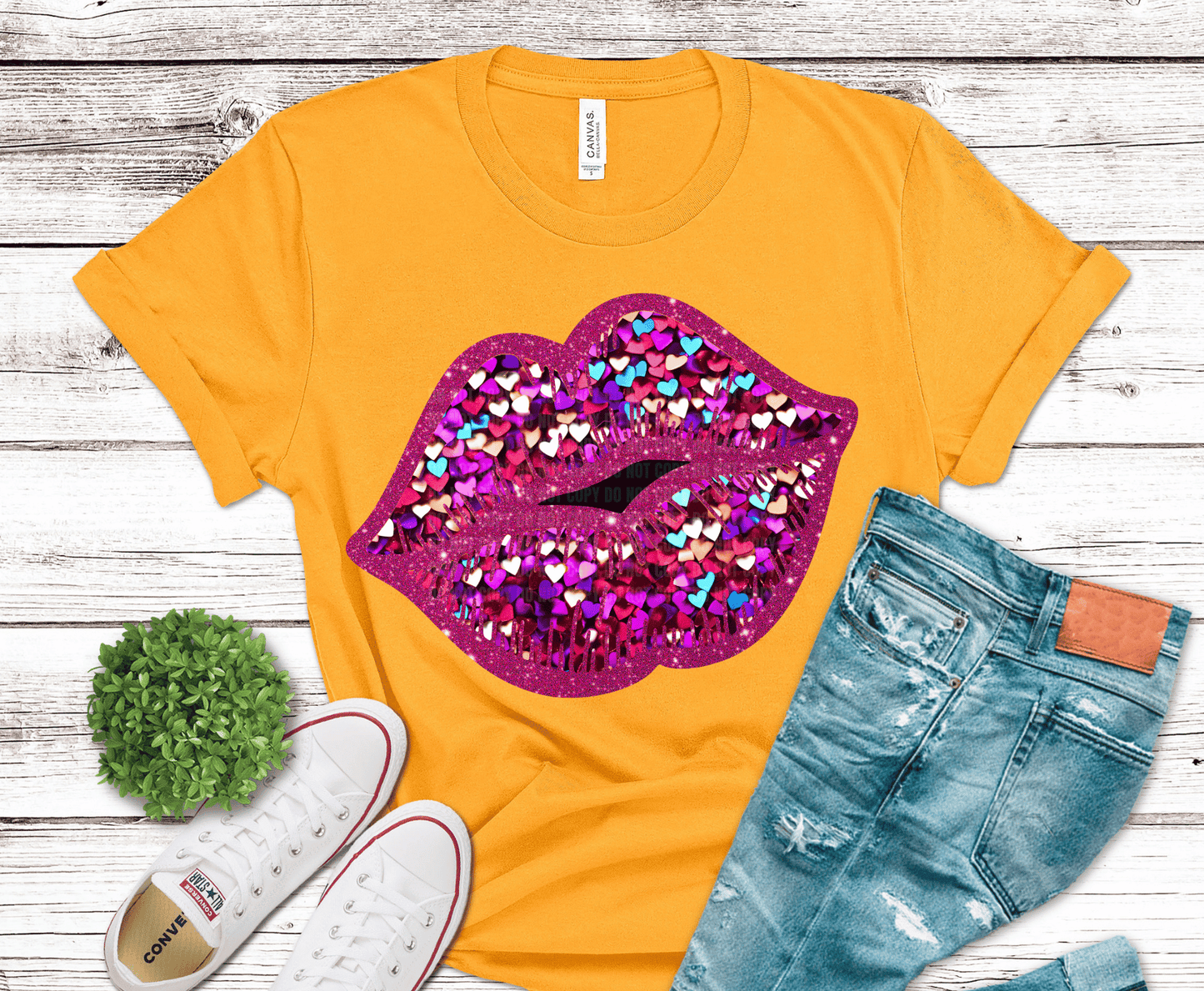 Premade DTF Transfer Gang Sheet For Graphic Tees | Glitter Valentine