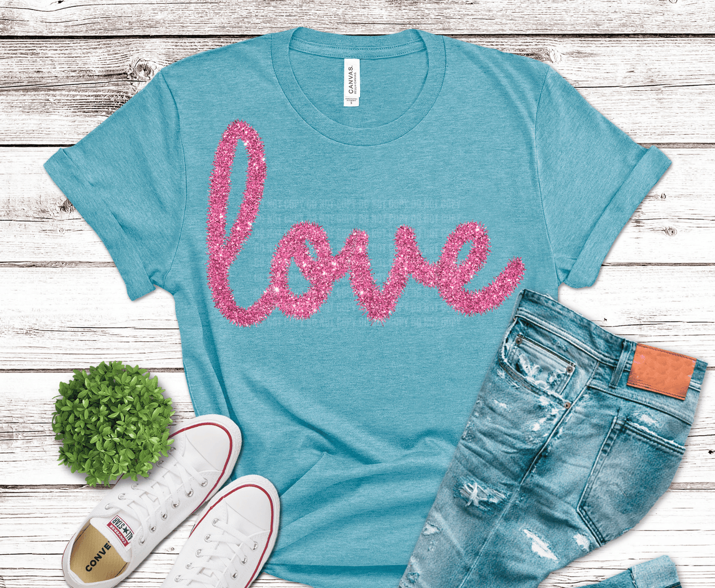 Premade DTF Transfer Gang Sheet For Graphic Tees | Glitter Valentine
