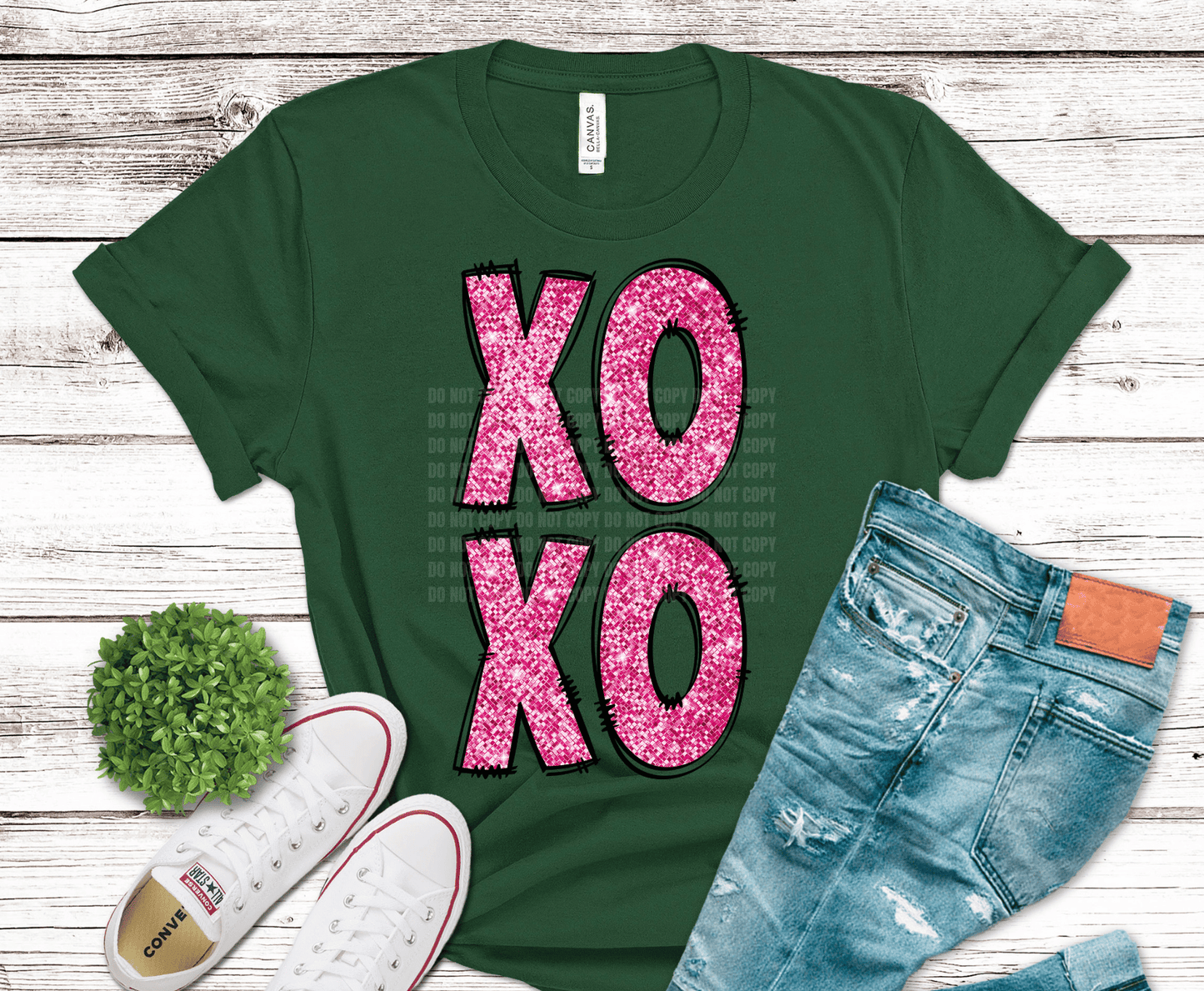 Premade DTF Transfer Gang Sheet For Graphic Tees | Glitter Valentine