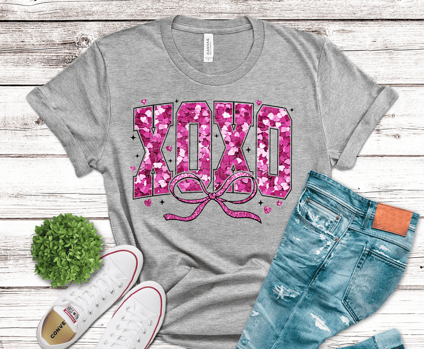 Premade DTF Transfer Gang Sheet For Graphic Tees | Glitter Valentine