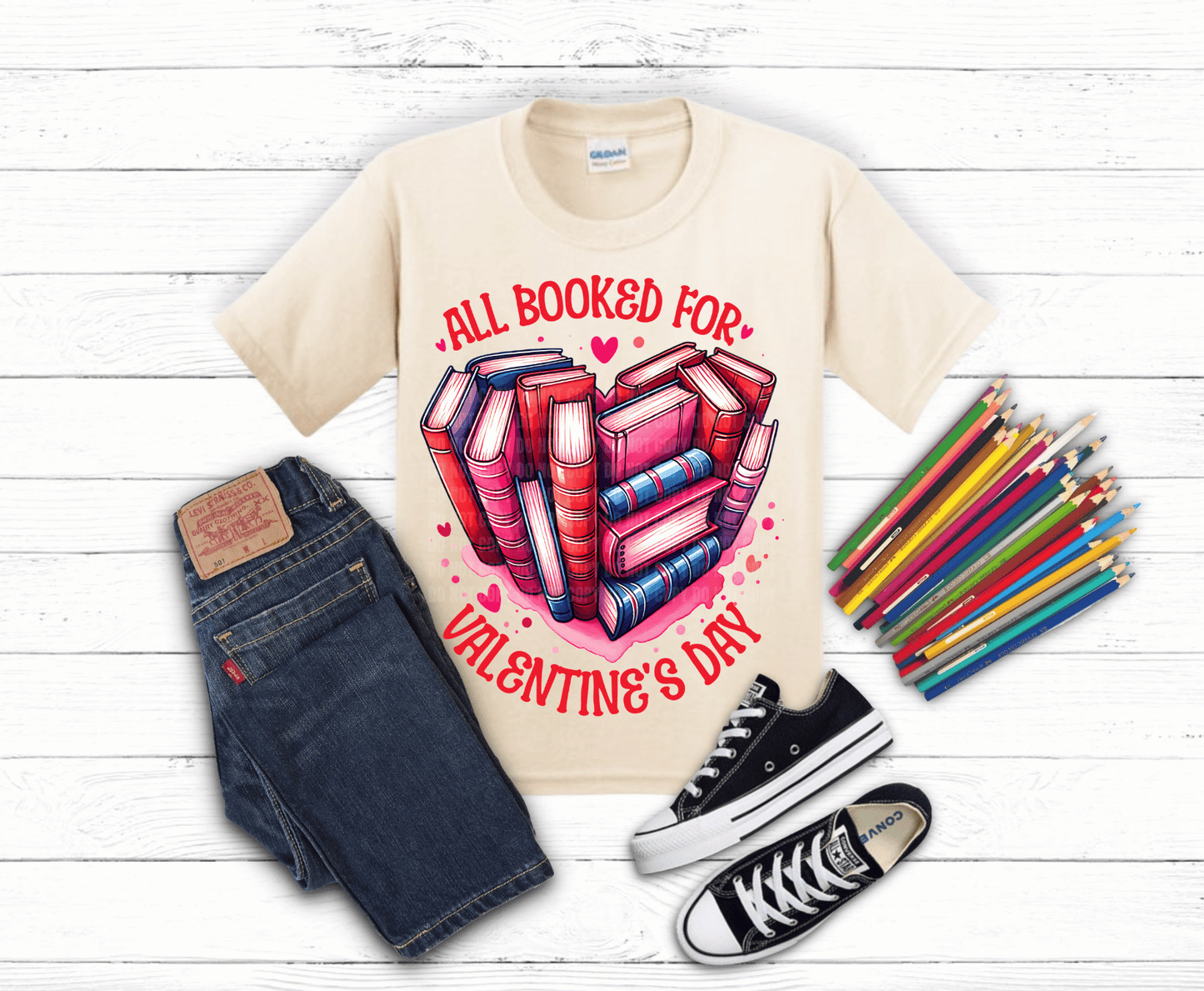 Premade DTF Transfer Gang Sheet For Graphic Tees | Youth Valentines