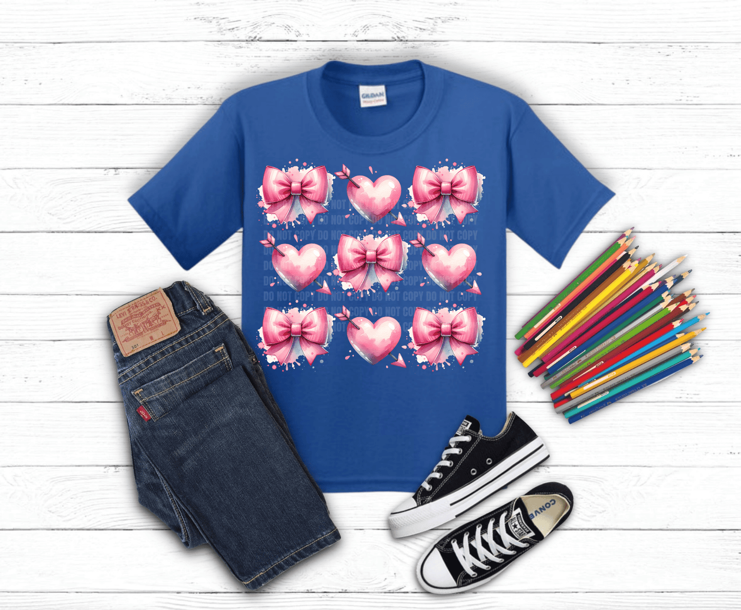 Premade DTF Transfer Gang Sheet For Graphic Tees | Youth Valentines